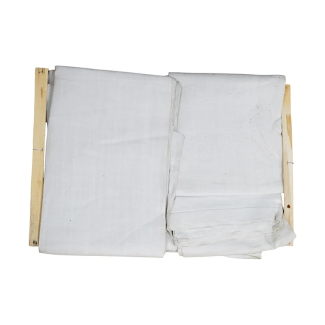 Six vintage French linen sheets