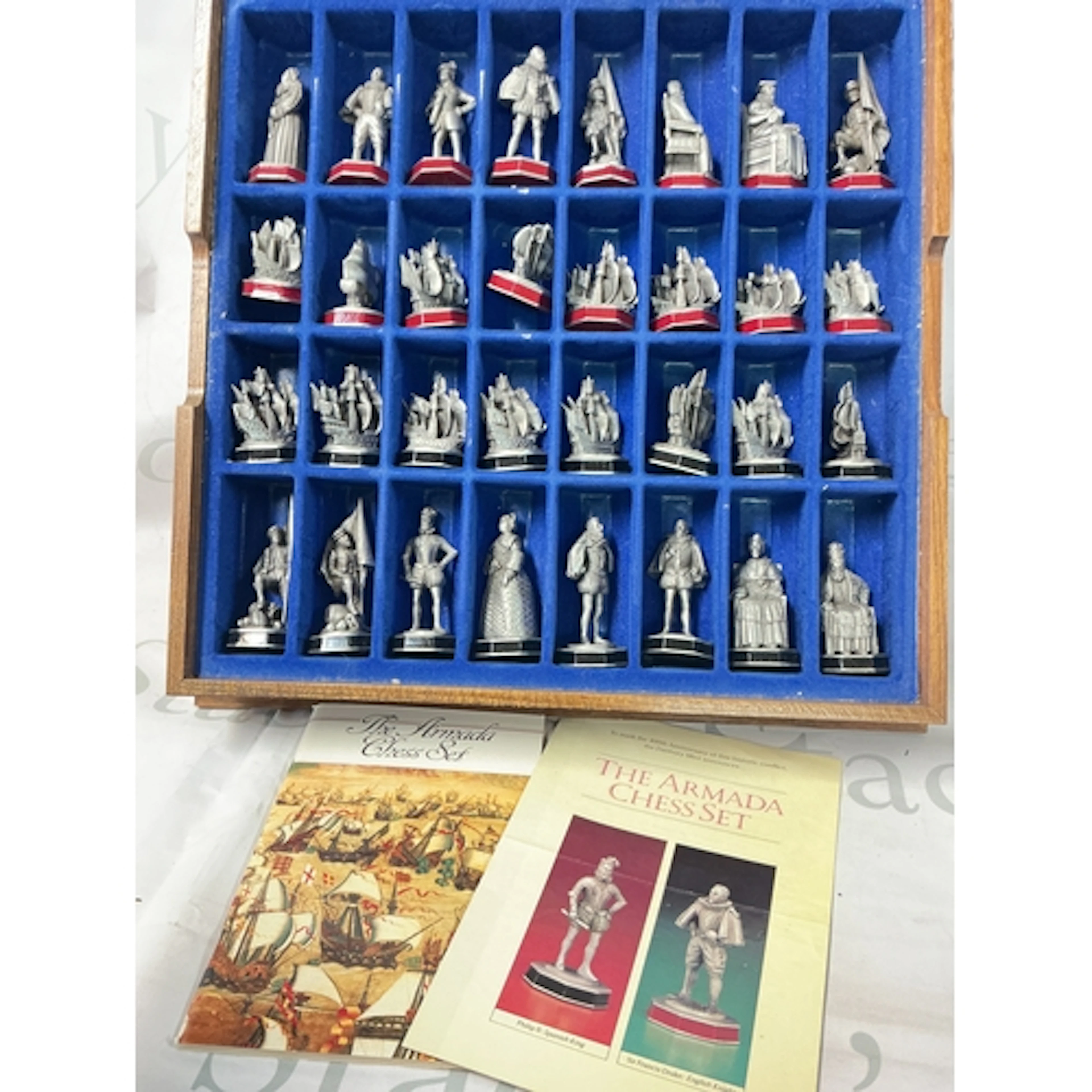 A Danbury Mint Armada Pewter Chess Set. No Reserve.