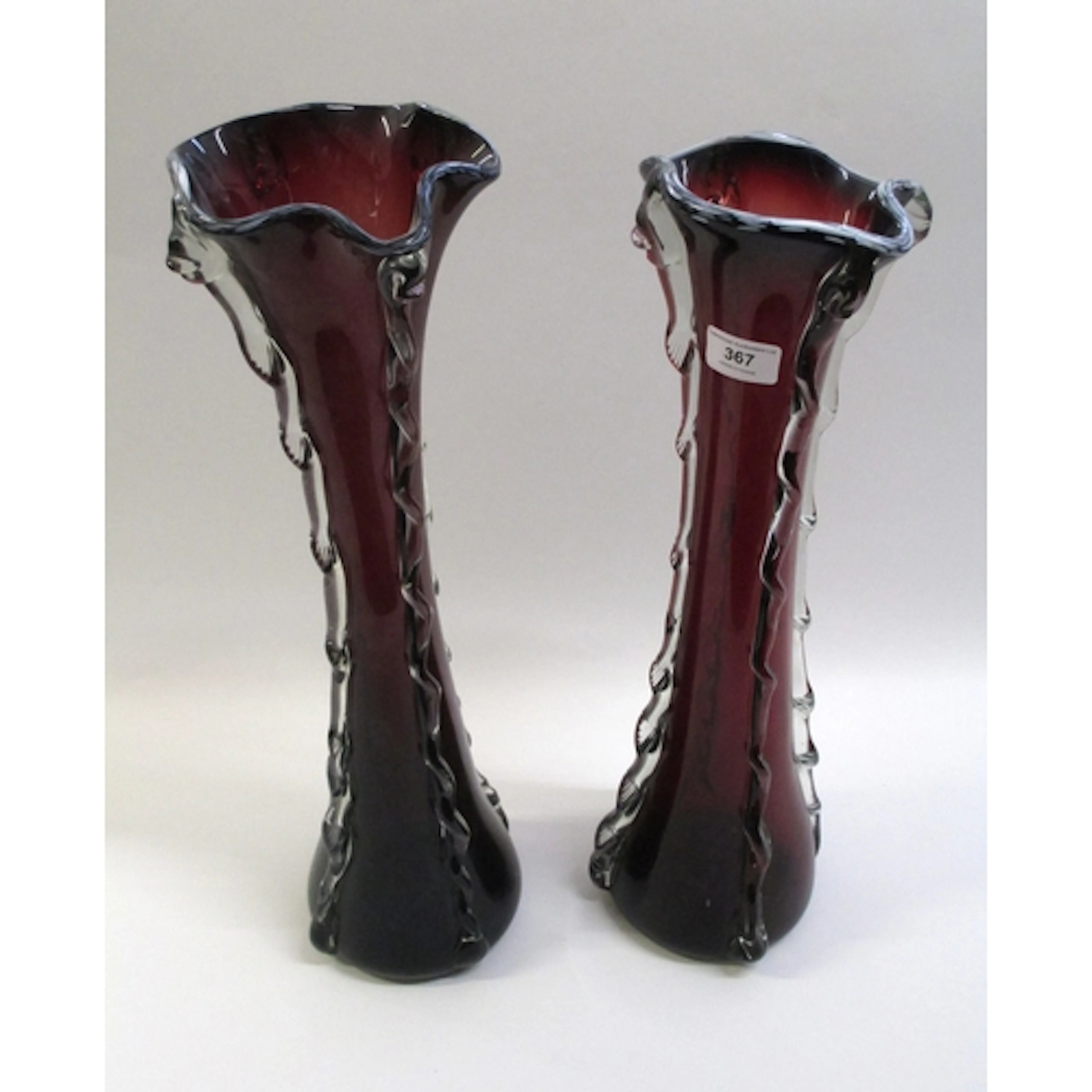 Pair of large Art glass vases