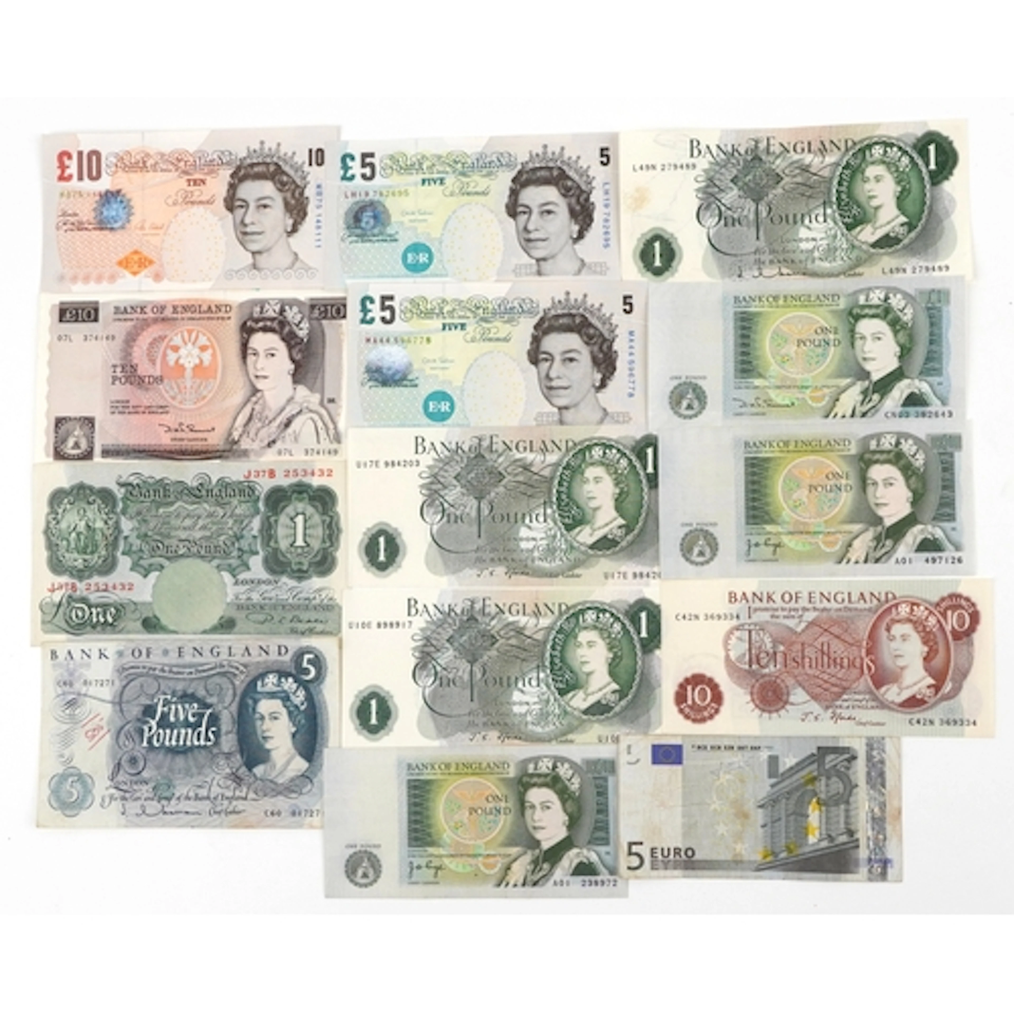 Quantity of vintage British banknotes including a 1980 Bank ...