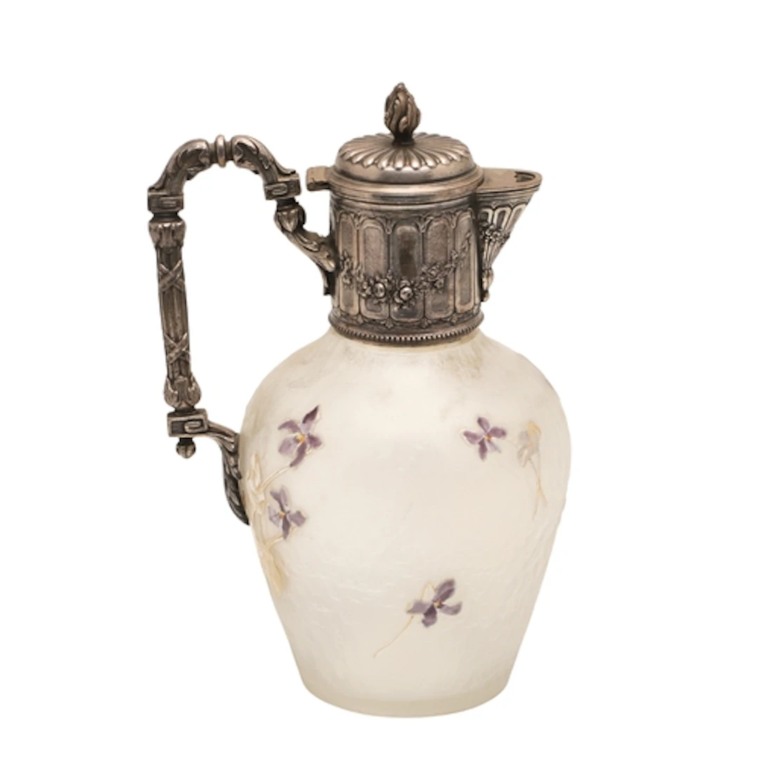 FRENCH ART NOUVEAU GLASS CLARET JUG/DECANTER - VICTOR SAGLIE...
