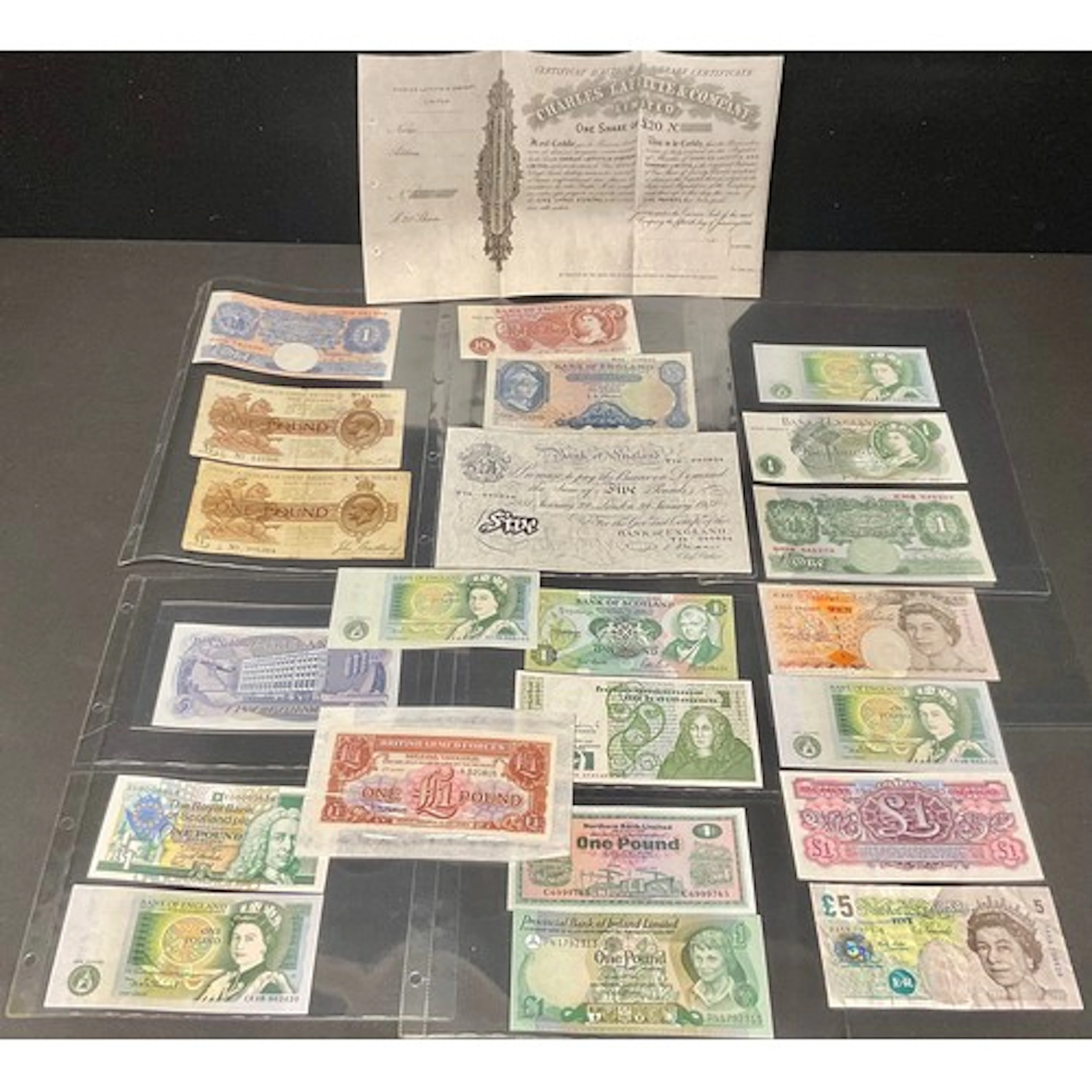 Notaphily - United Kingdom - a Bank of England white five po...