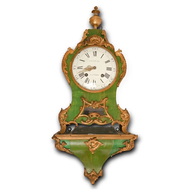 A Louis XVI ormolu mounted corne verte bracket clock and bra...