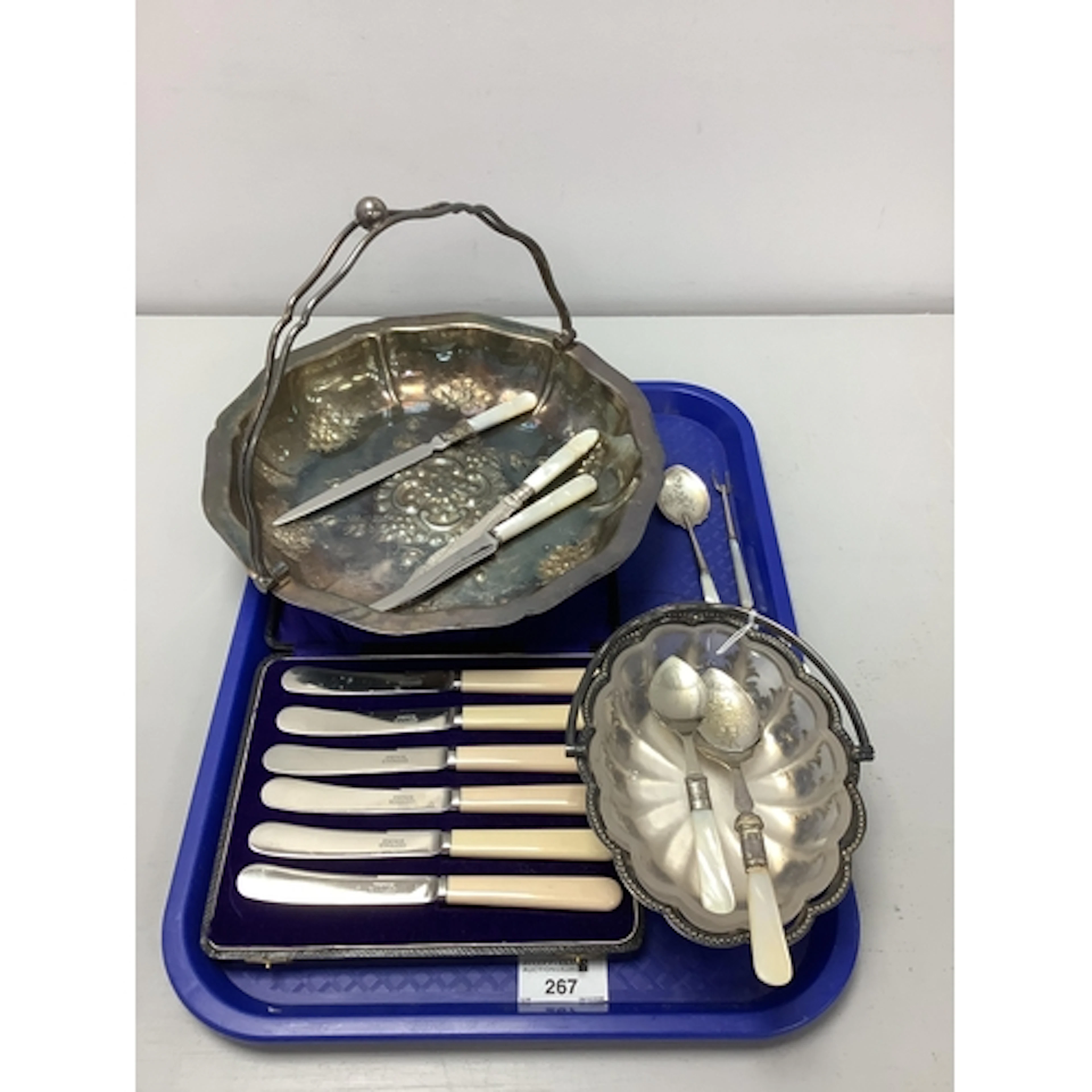 An Antique Hallmarked Silver and Mother of Pearl Preserve Sp...