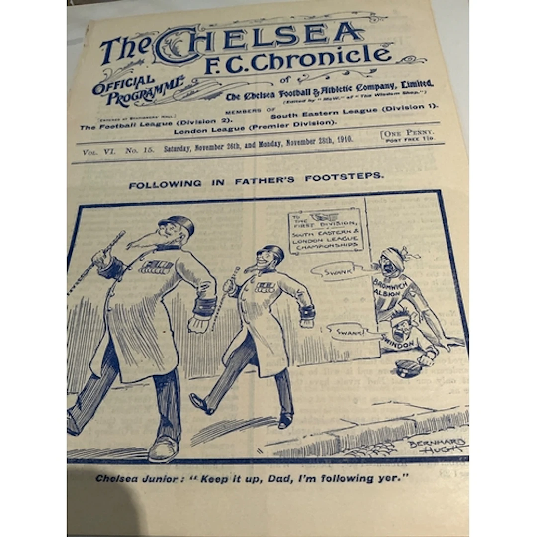 1910 - 1911 Chelsea v Hull + QPR v Swindon Football Programm...