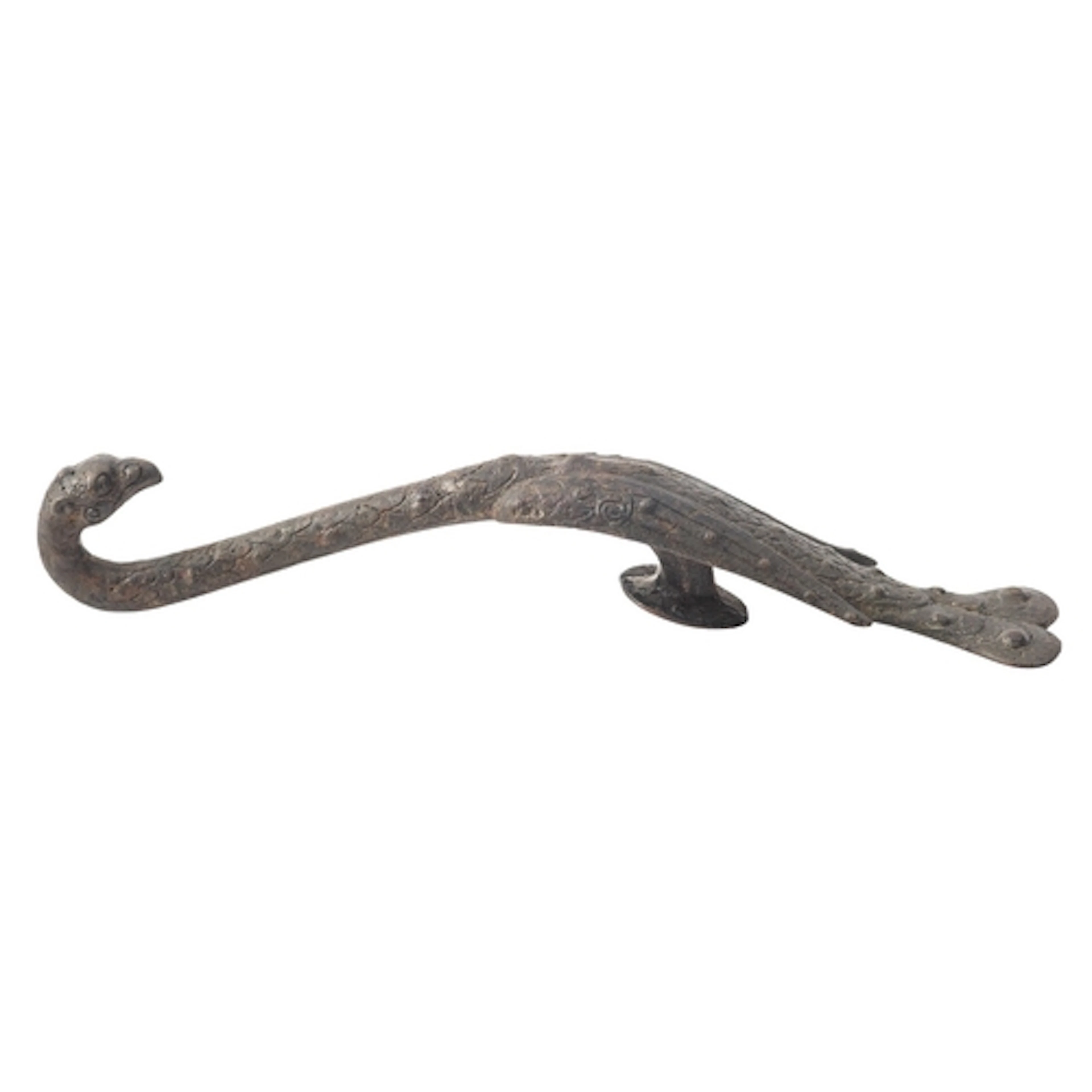 A CHINESE BRONZE BELT HOOK WITH HEAD OF GRIFFIN AND BODY OF ...