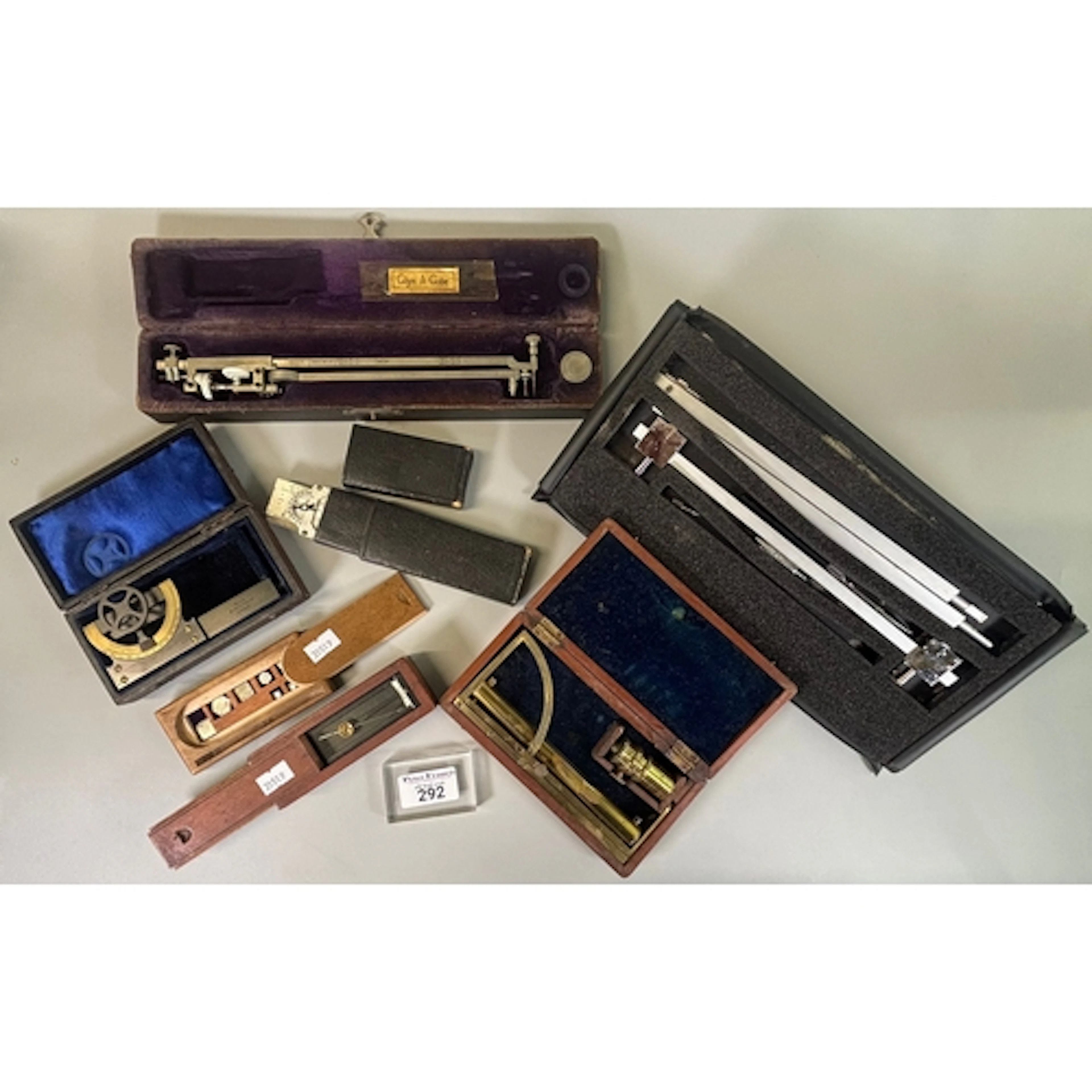 Collection of vintage instruments in original boxes and case...