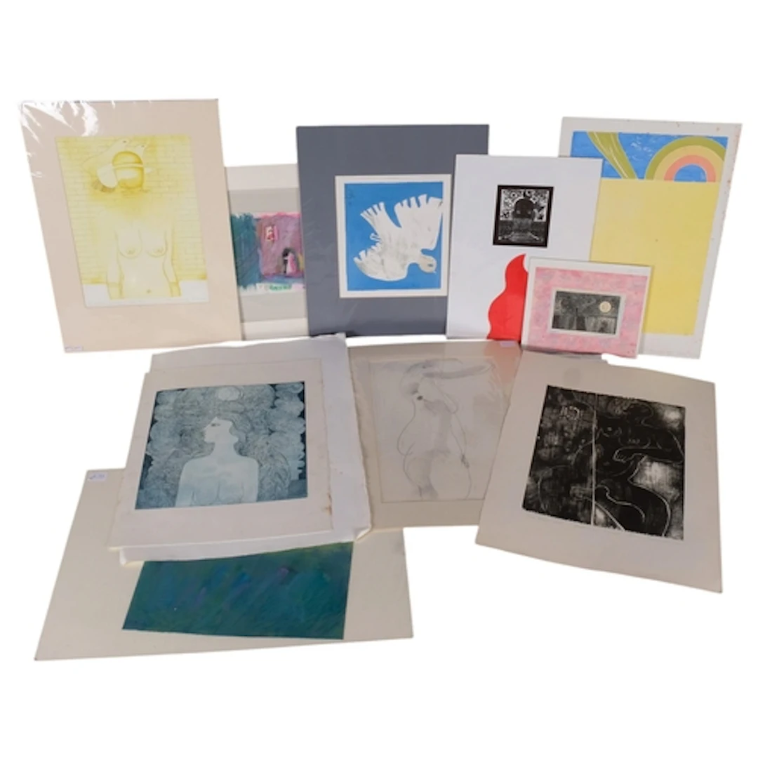 Ann Brunskill, folder of 19 various prints, all signed in pe...