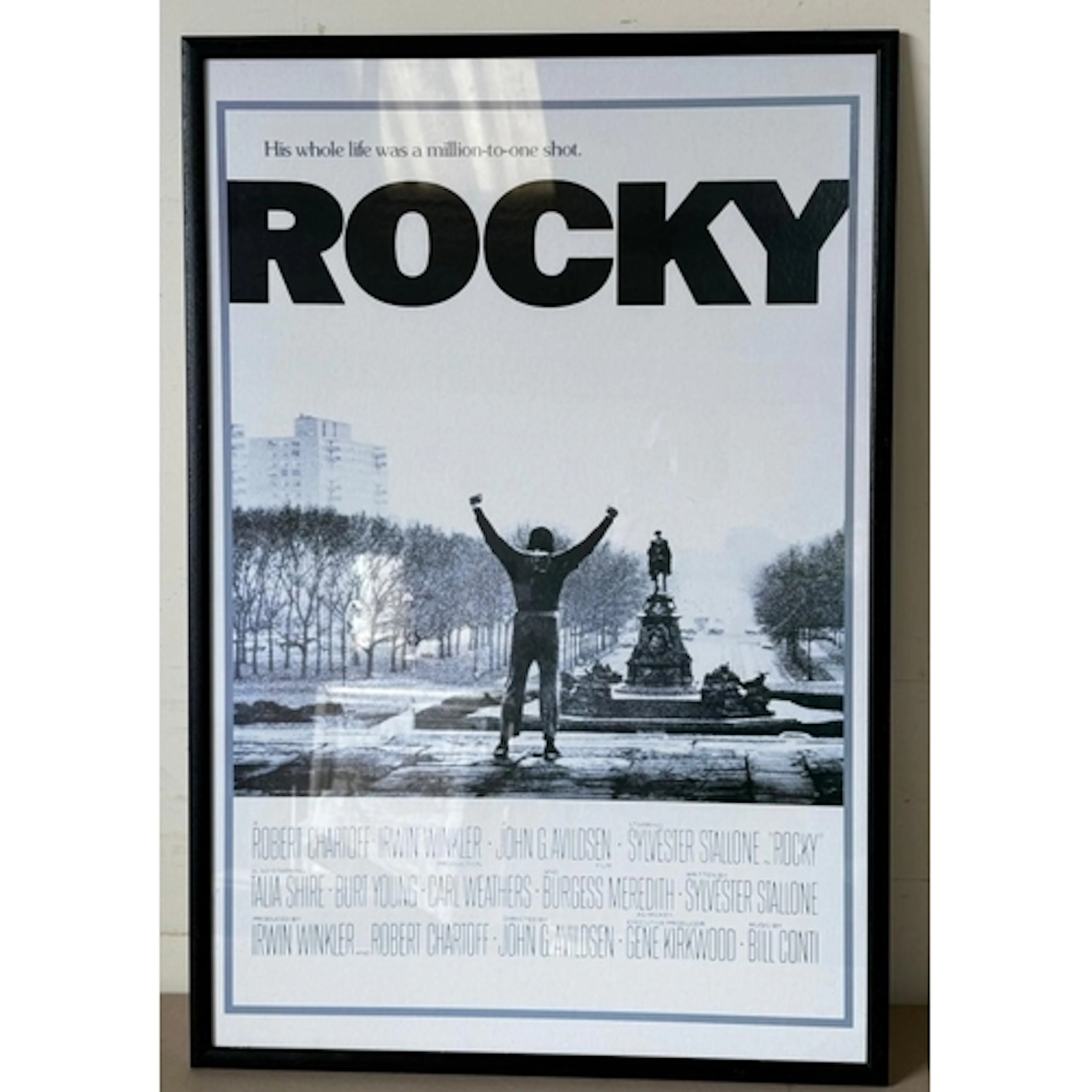 A framed 'Rocky' poster 65cm x 94cm