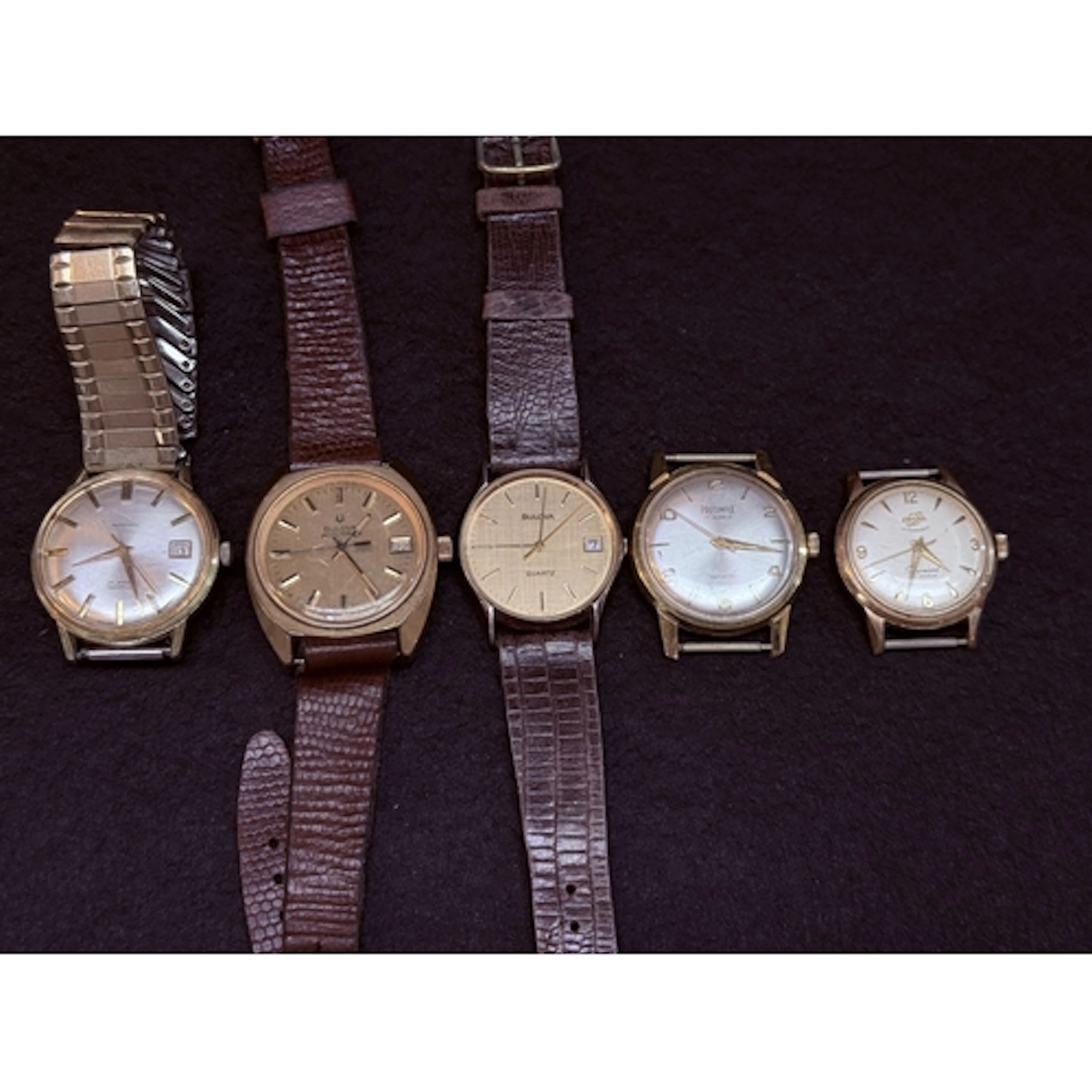 A vintage gents Bulova Accutron Enicar Ultrasonic watch; thr...