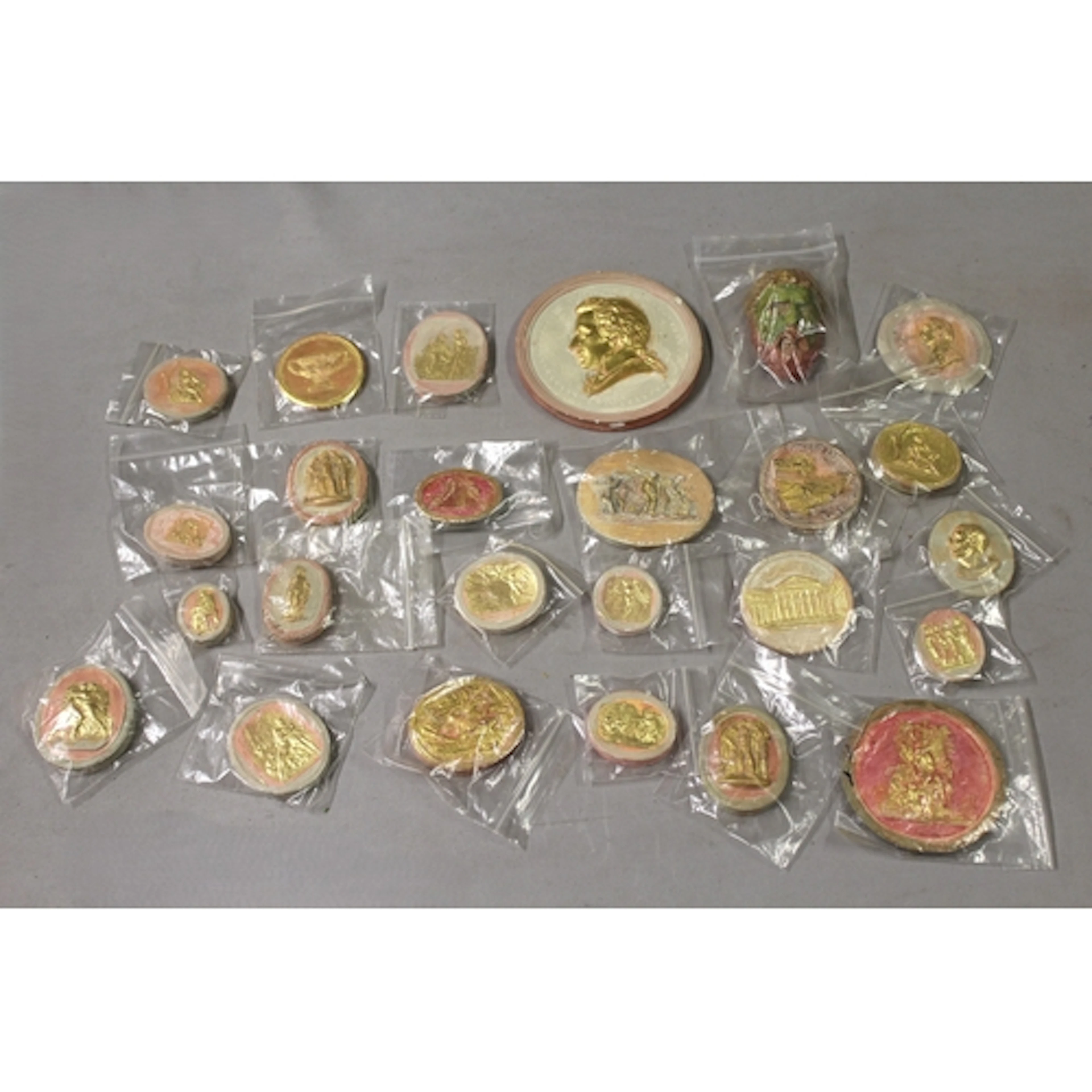 Collection of twenty three Grand Tour plaster medallions (lo...