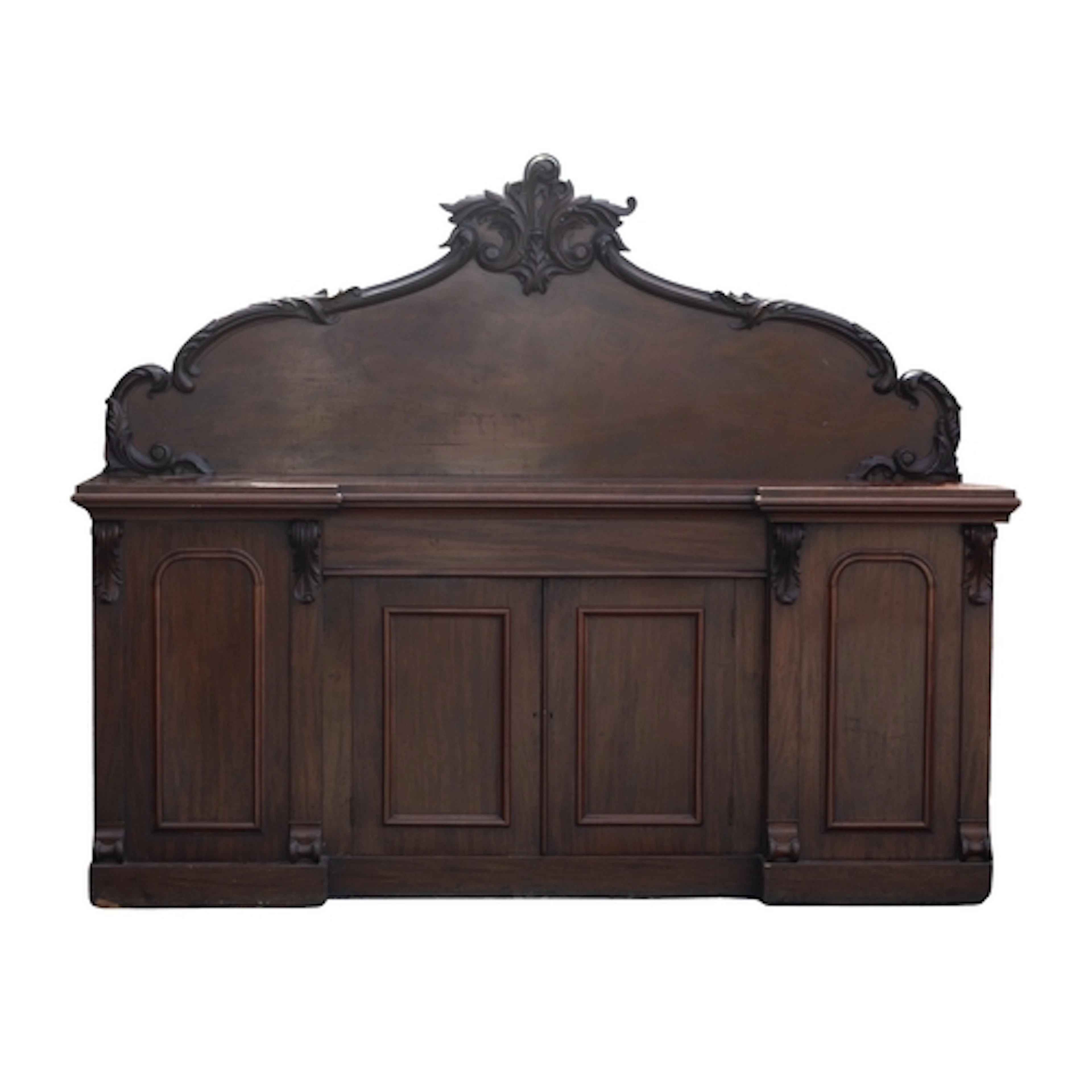 A Victorian mahogany sideboard, mid 19th century; the back p...