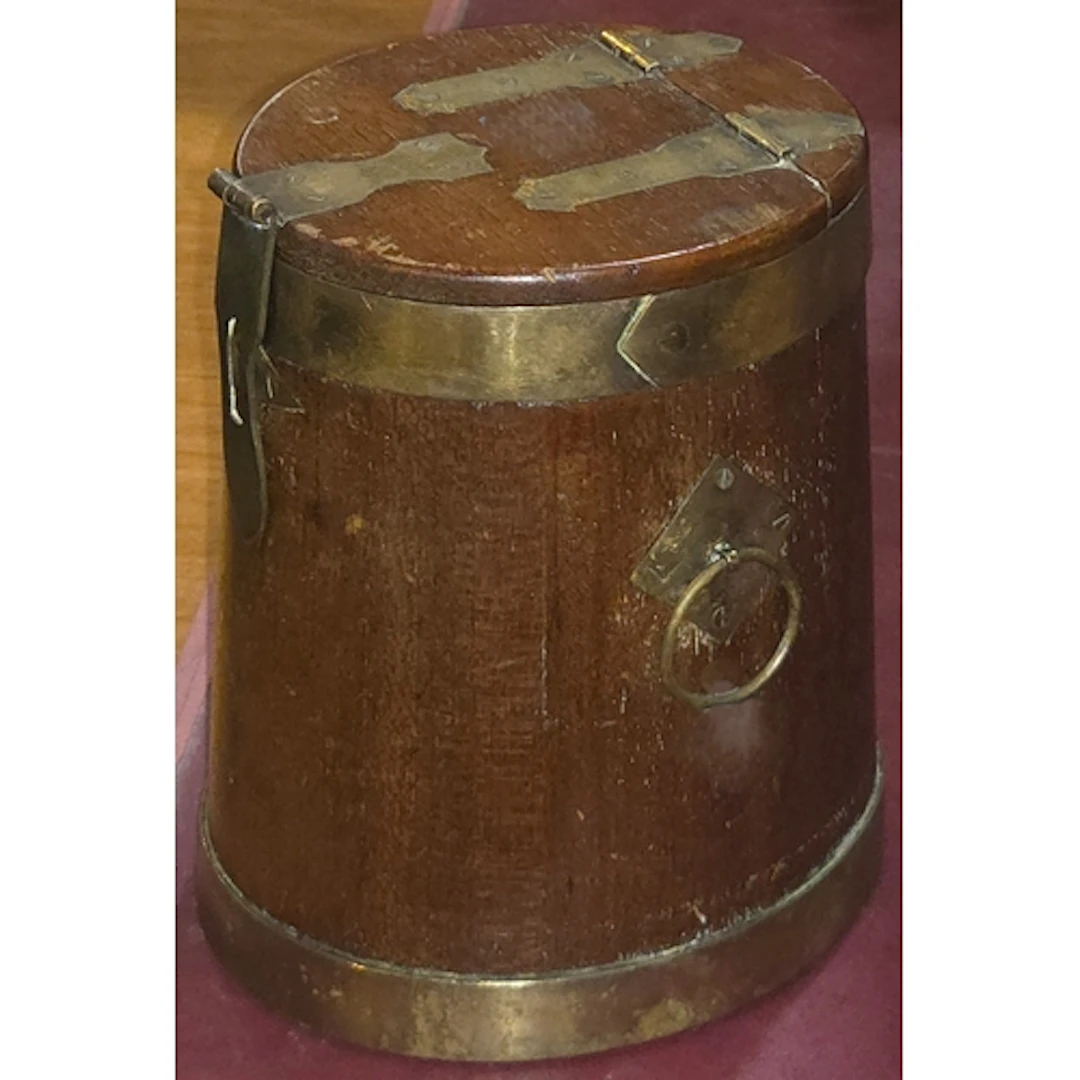 A small 19th century style Naval rum barrel, table top for s...