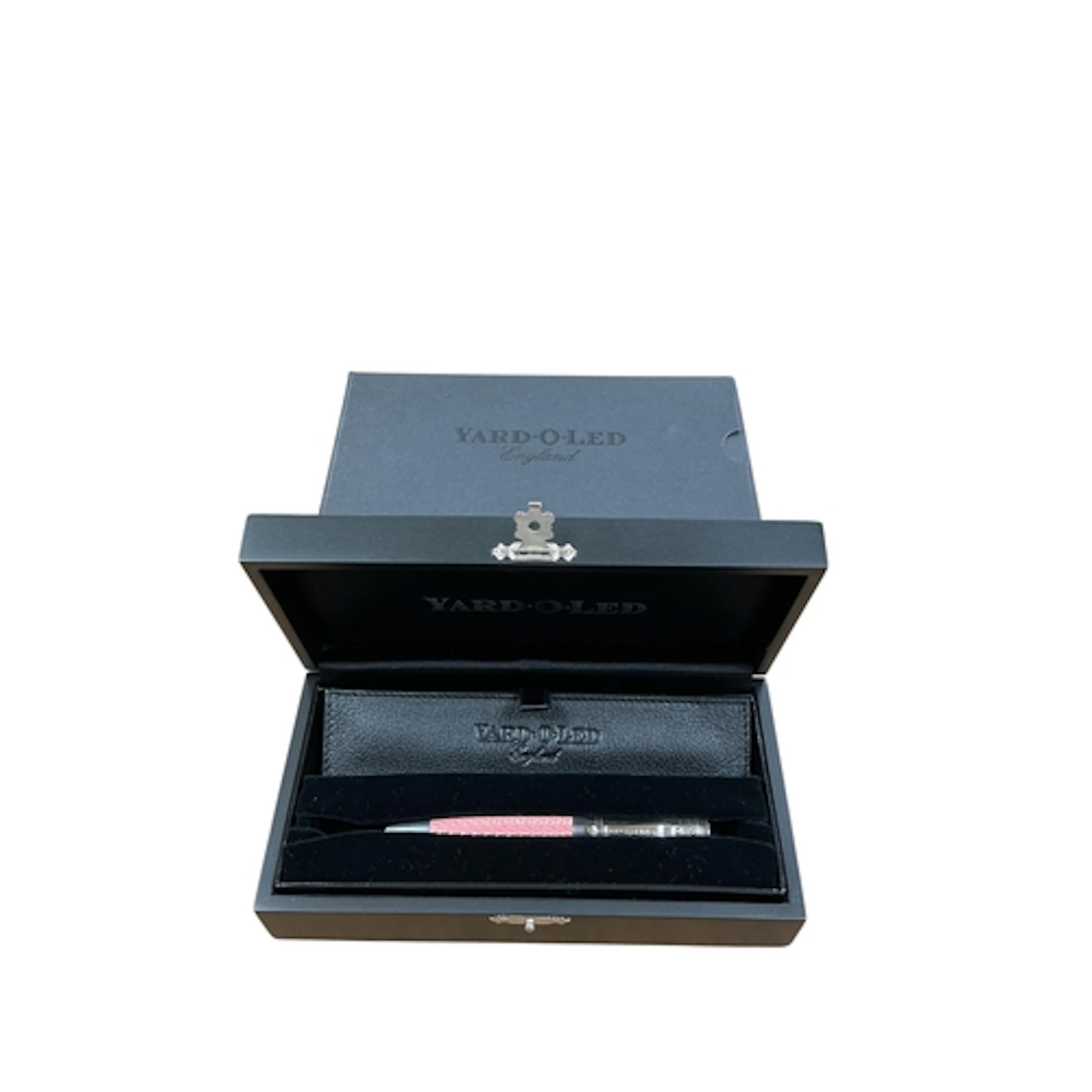 A Yard-O-Led Esprit ballpen, pink, mint and boxed