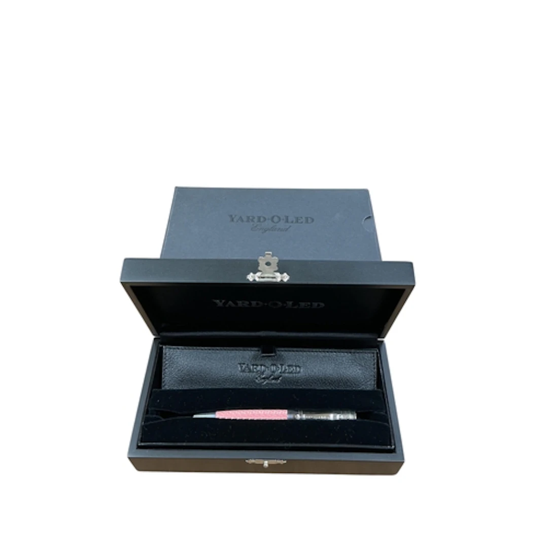 A Yard-O-Led Esprit ballpen, pink, mint and boxed