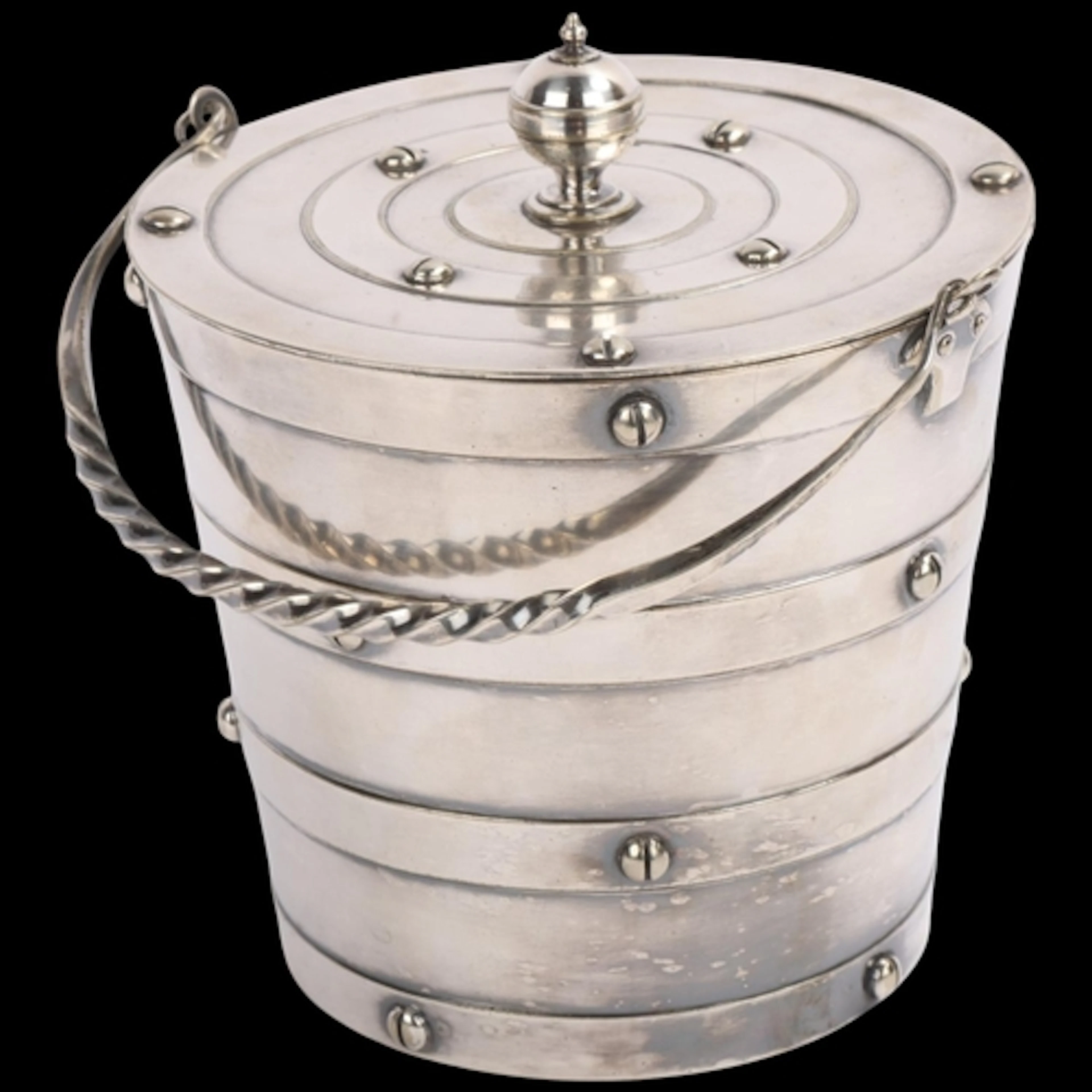 An Antique Victorian silver plated novelty ice bucket, Marti...