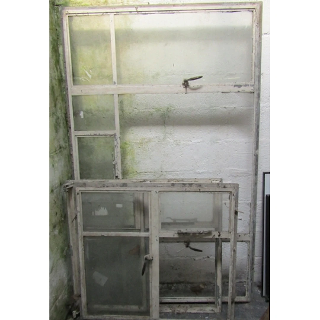Three Cast Metal Frame Windows Largest Approximately 6ft 6 I...