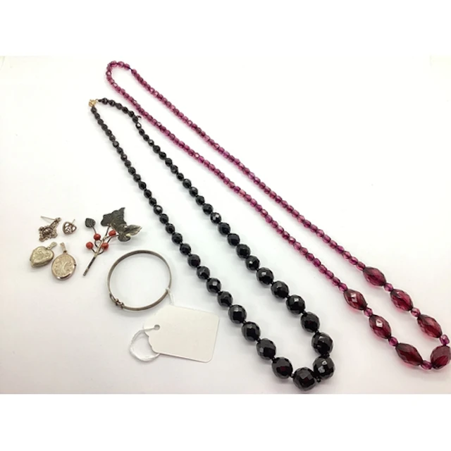 French Jet Graduated Bead Necklace, further bead necklace, a...