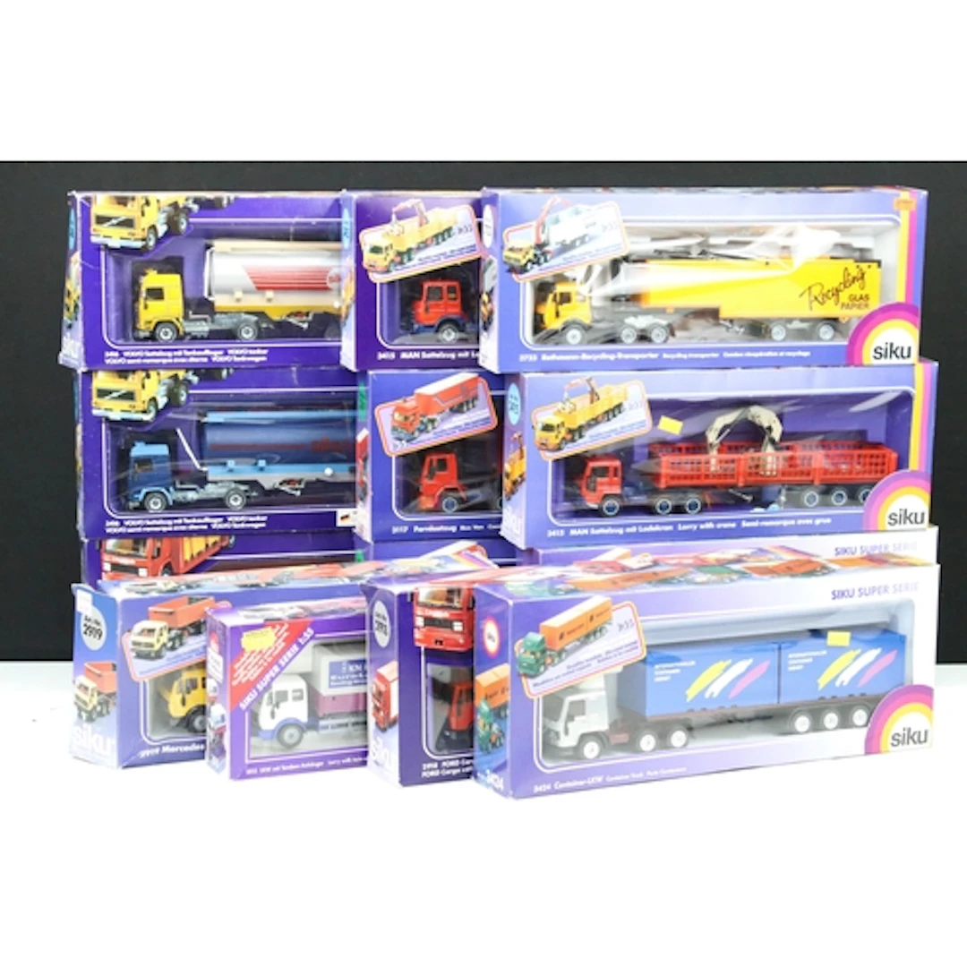 13 Boxed Siku haulage and commercial diecast models to inclu...