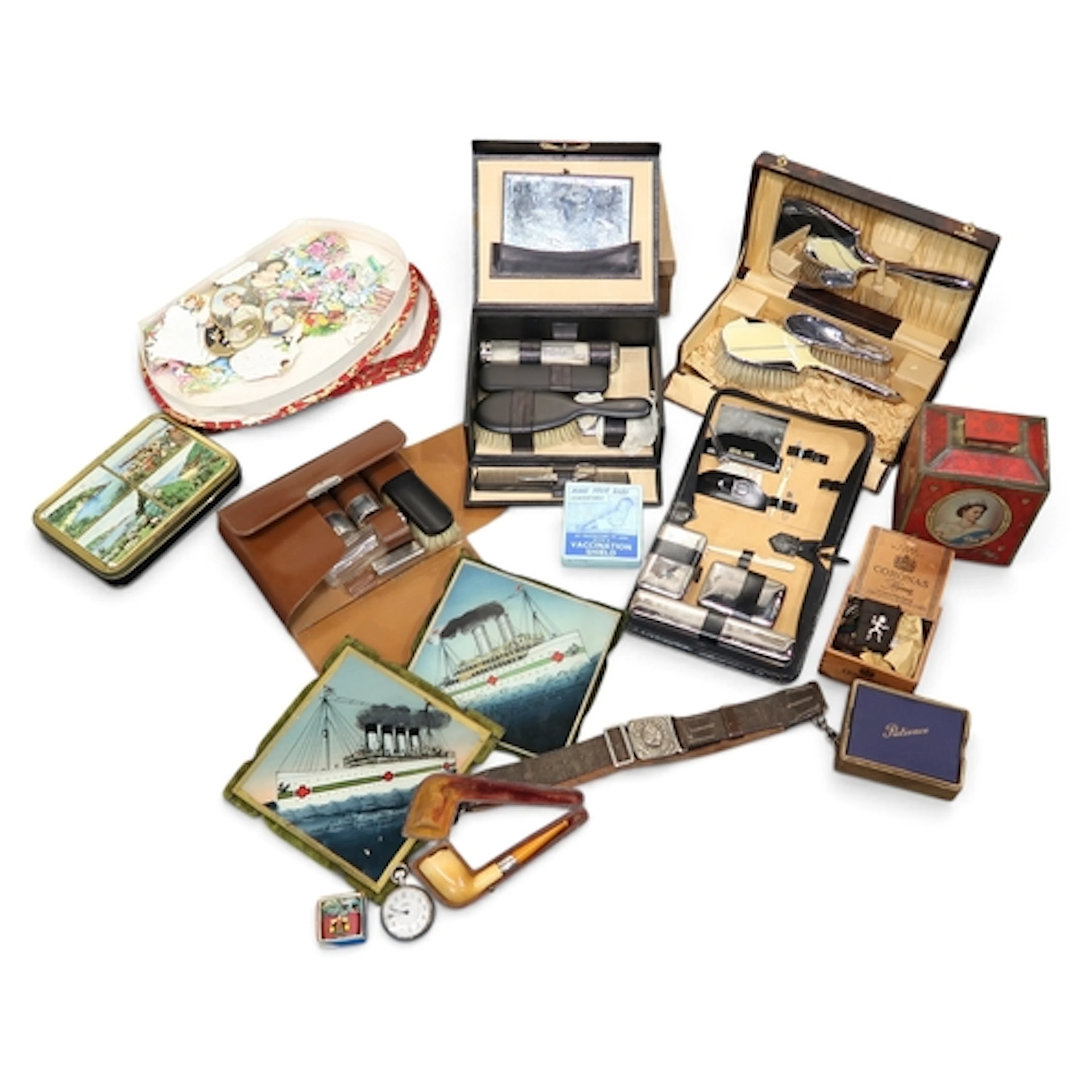 A mixed lot, including a pair of glass plaques commemorating...