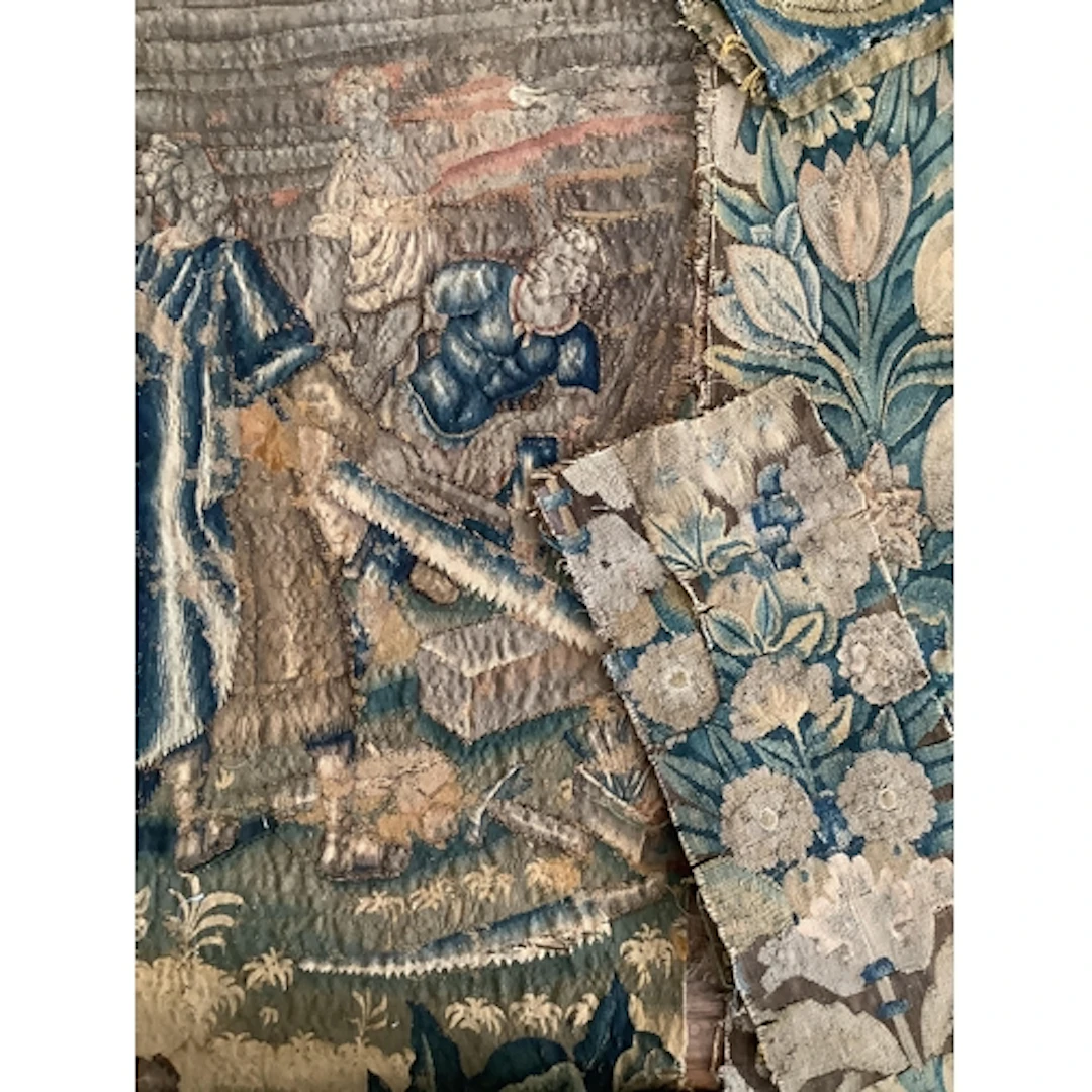 A figurative 18th century Flemish tapestry fragment of "The ...