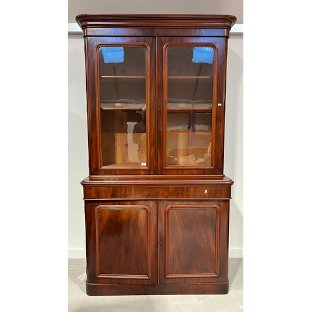 Mahogany display cabinet bookcase.