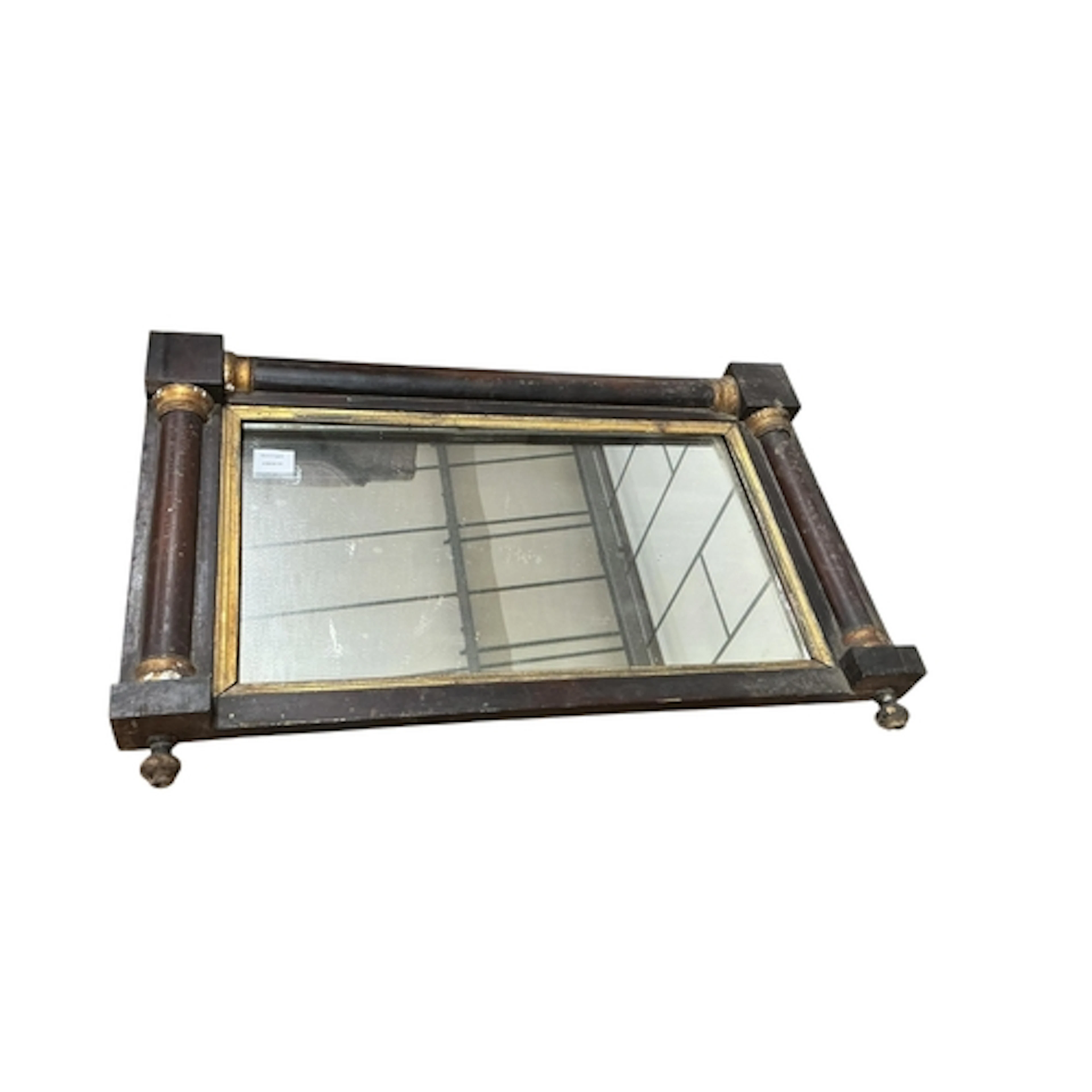 A late Regency rosewood overmantel mirror, (mirror plate loo...