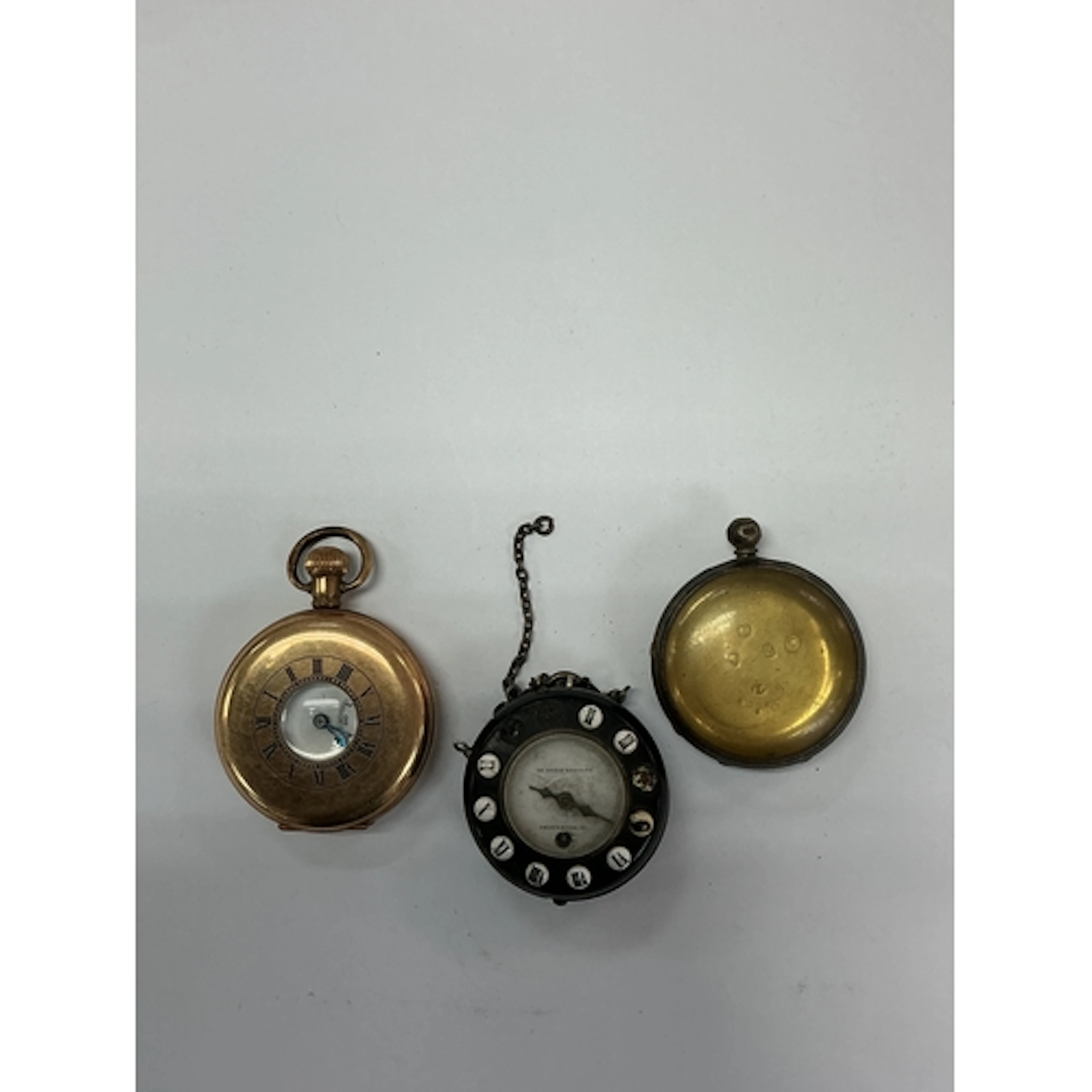 A gold plated half hunter pocket watch, an Oudin Brevete exa...