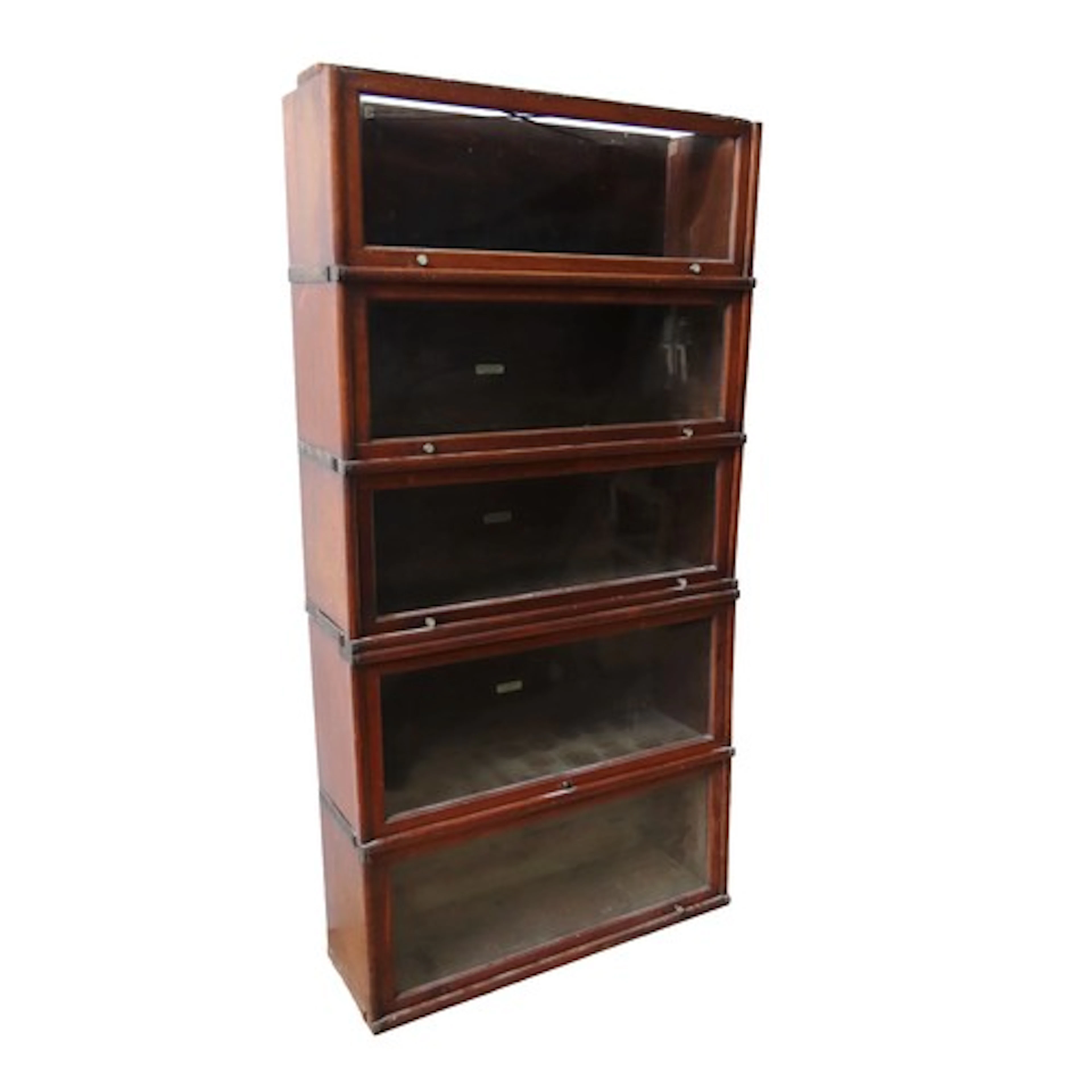 A GLOBE WERNICKE BOOKCASE comprised of five glazed stacking ...