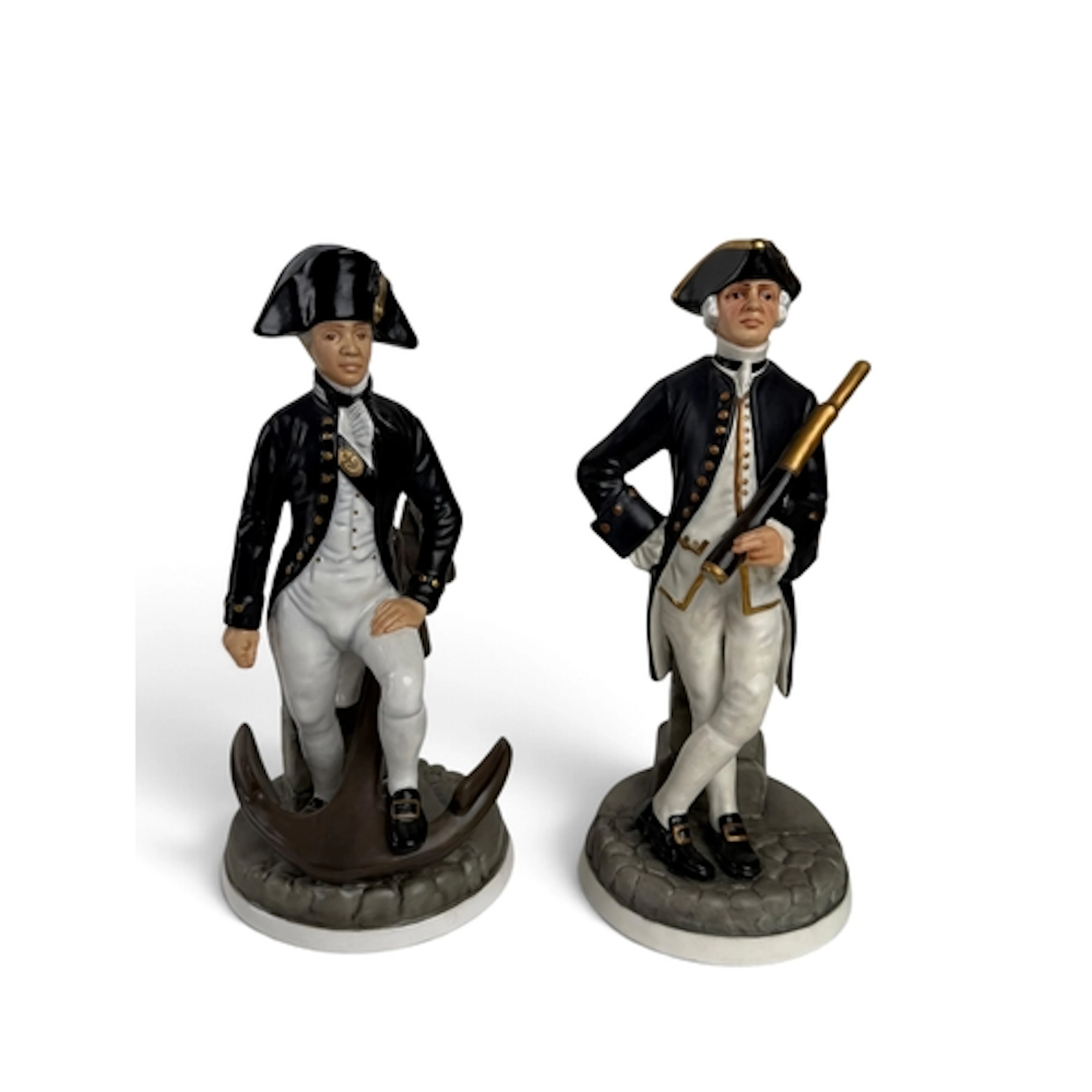 A PAIR OF MICHAEL SUTTY PORCELAIN FIGURES - LIEUTENANT 1748 ...