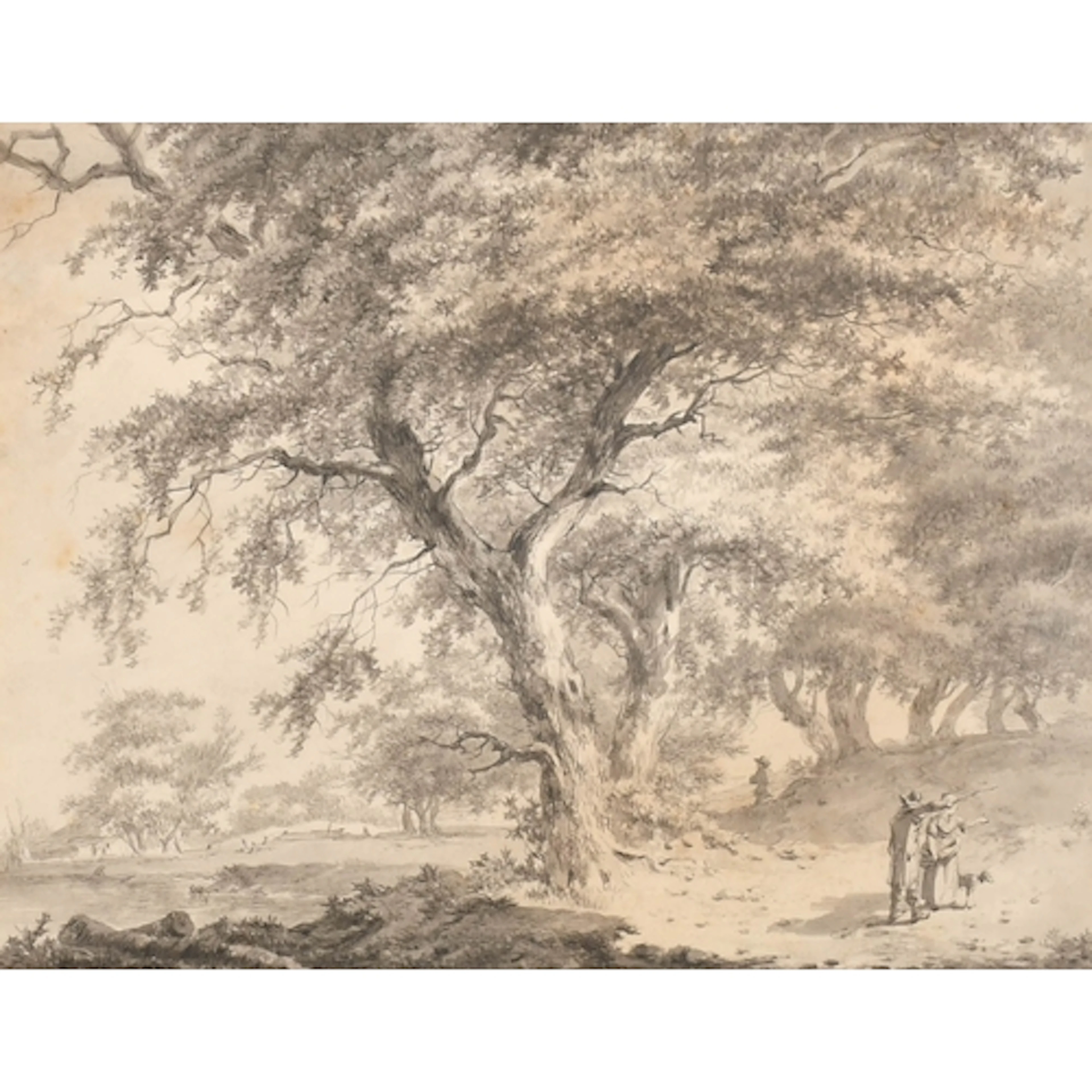 Hermanus van Brussel (1763-1815) Dutch. "Wooded Landscape wi...
