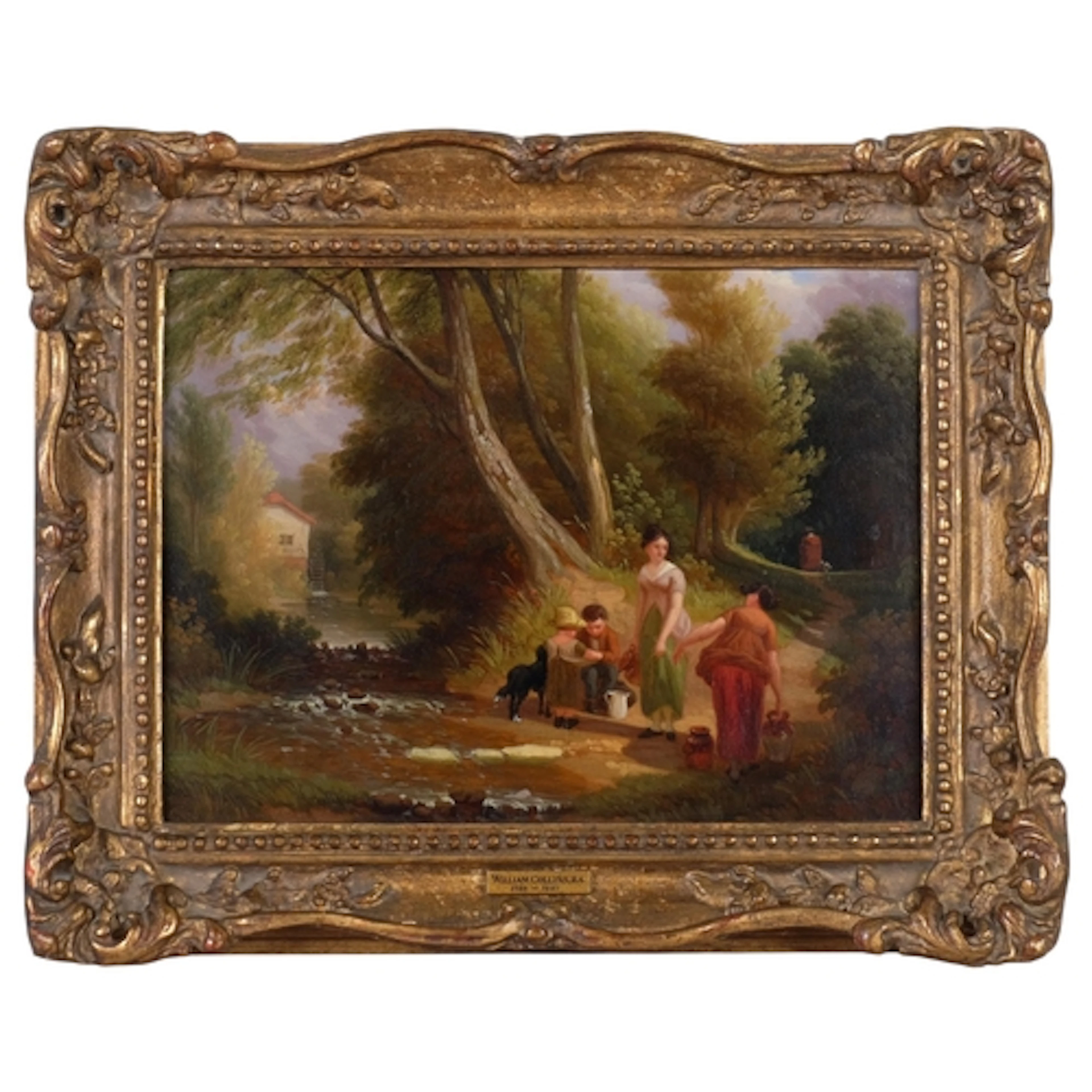 Wiiliam Collins (1788-1847), oil on panel, figures in woodla...