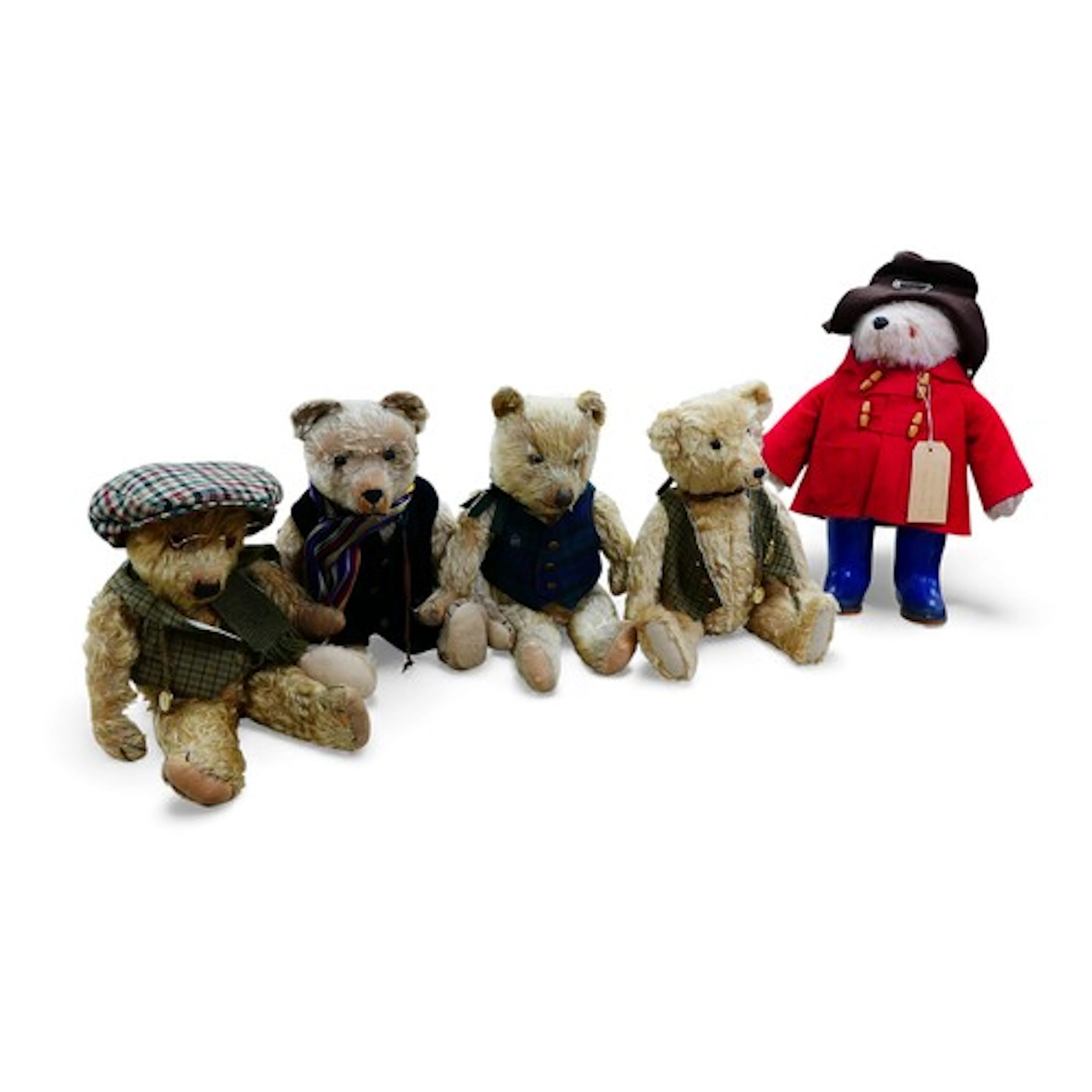 A Gabrielle Designs Paddington bear, with Dunlop boots, a ho...