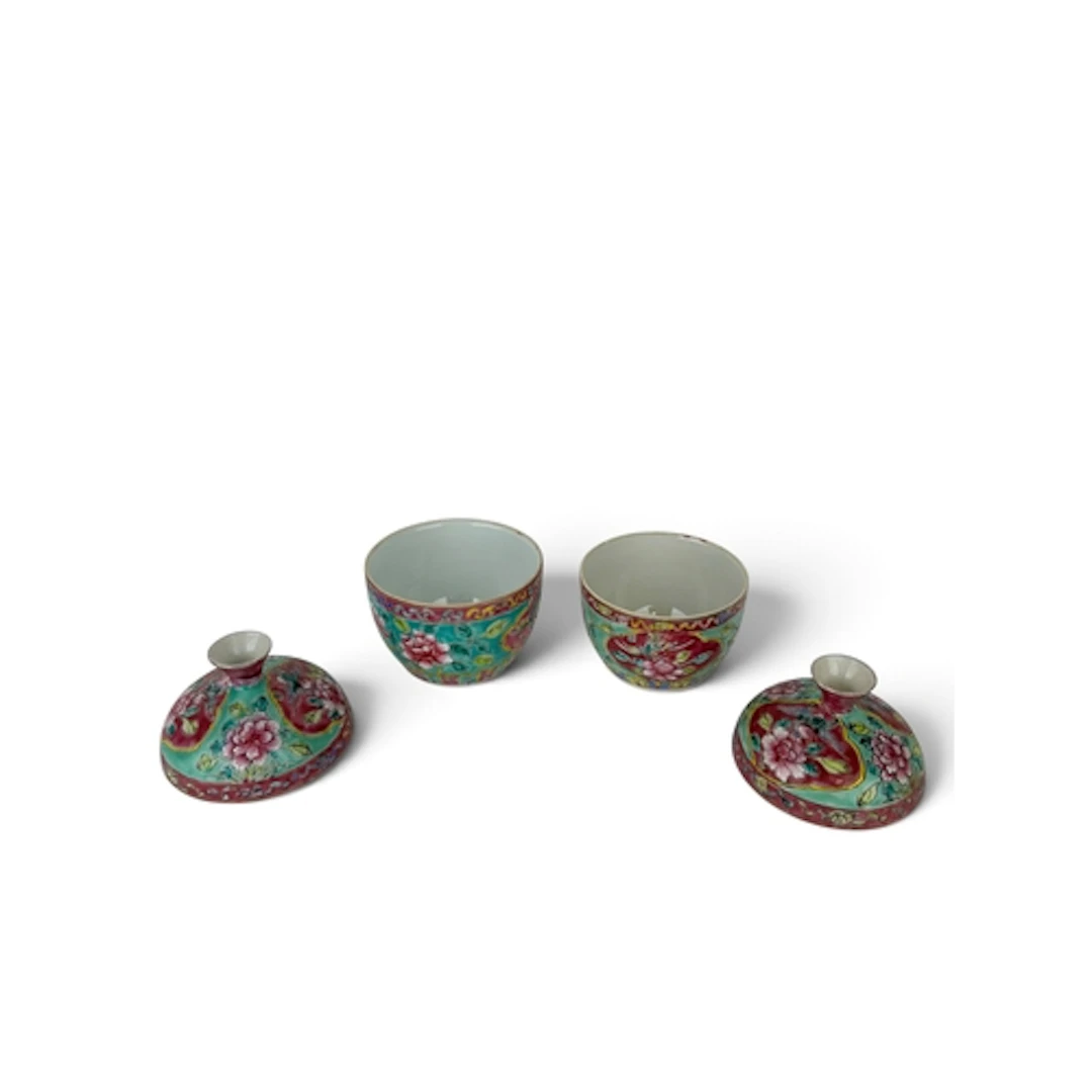 TWO LATE 19TH CENTURY CHINESE NONYAWARE JARS AND COVERS Made...