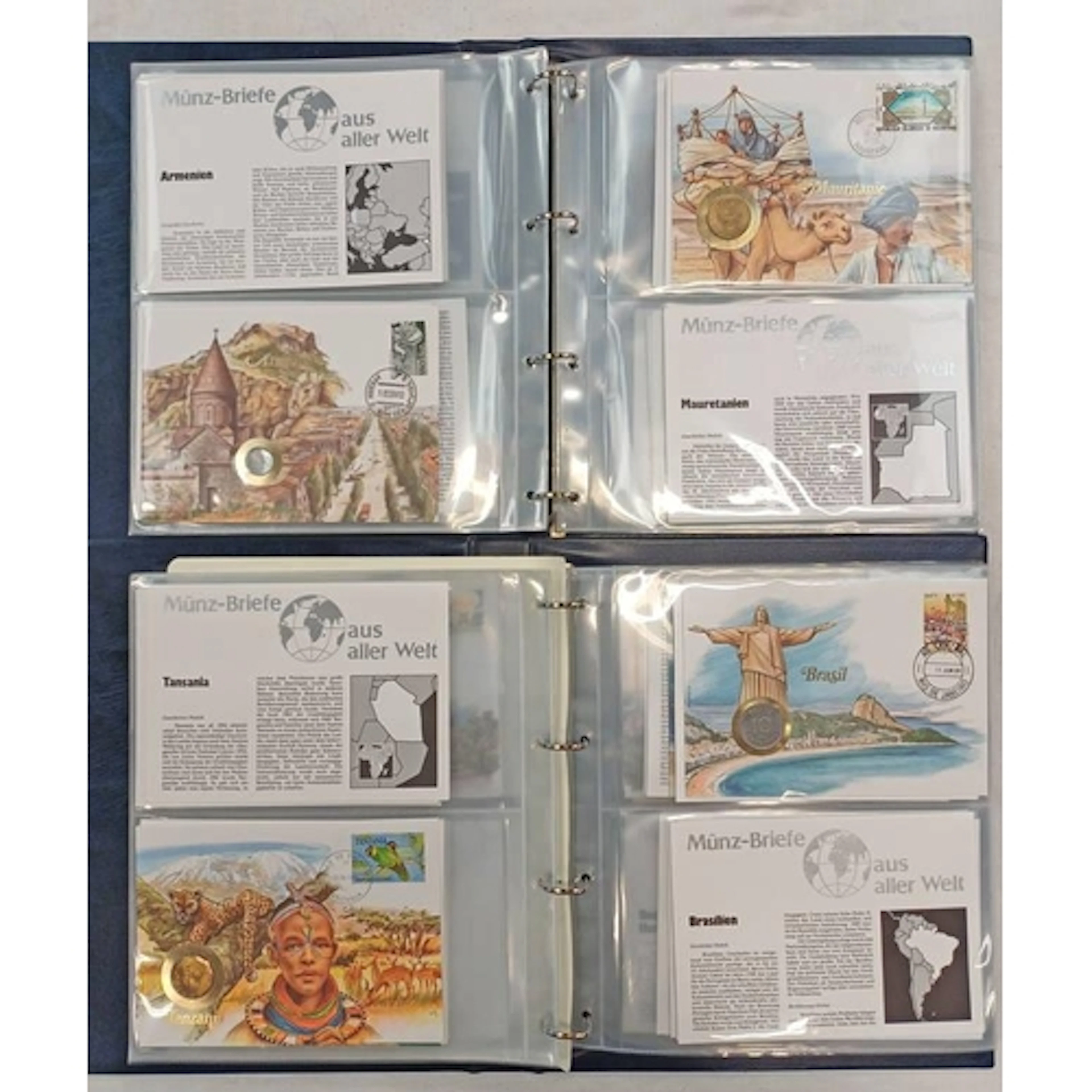 2 ALBUMS OF VARIOUS WORLDWIDE COIN COVERS TO INCLUDE TOTAL S...