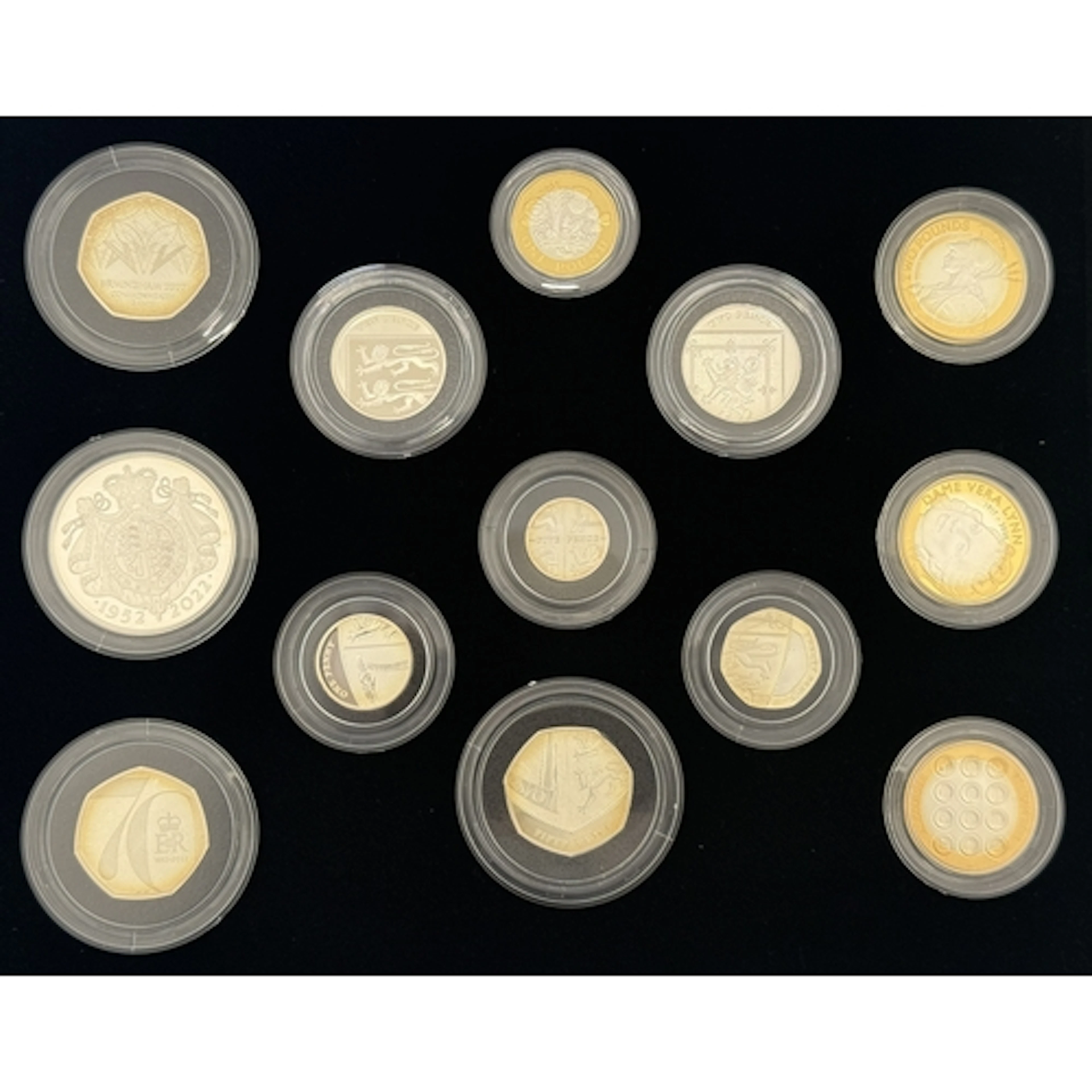 2022 UK Queen Elizabeth II Royal Mint thirteen-coin silver p...
