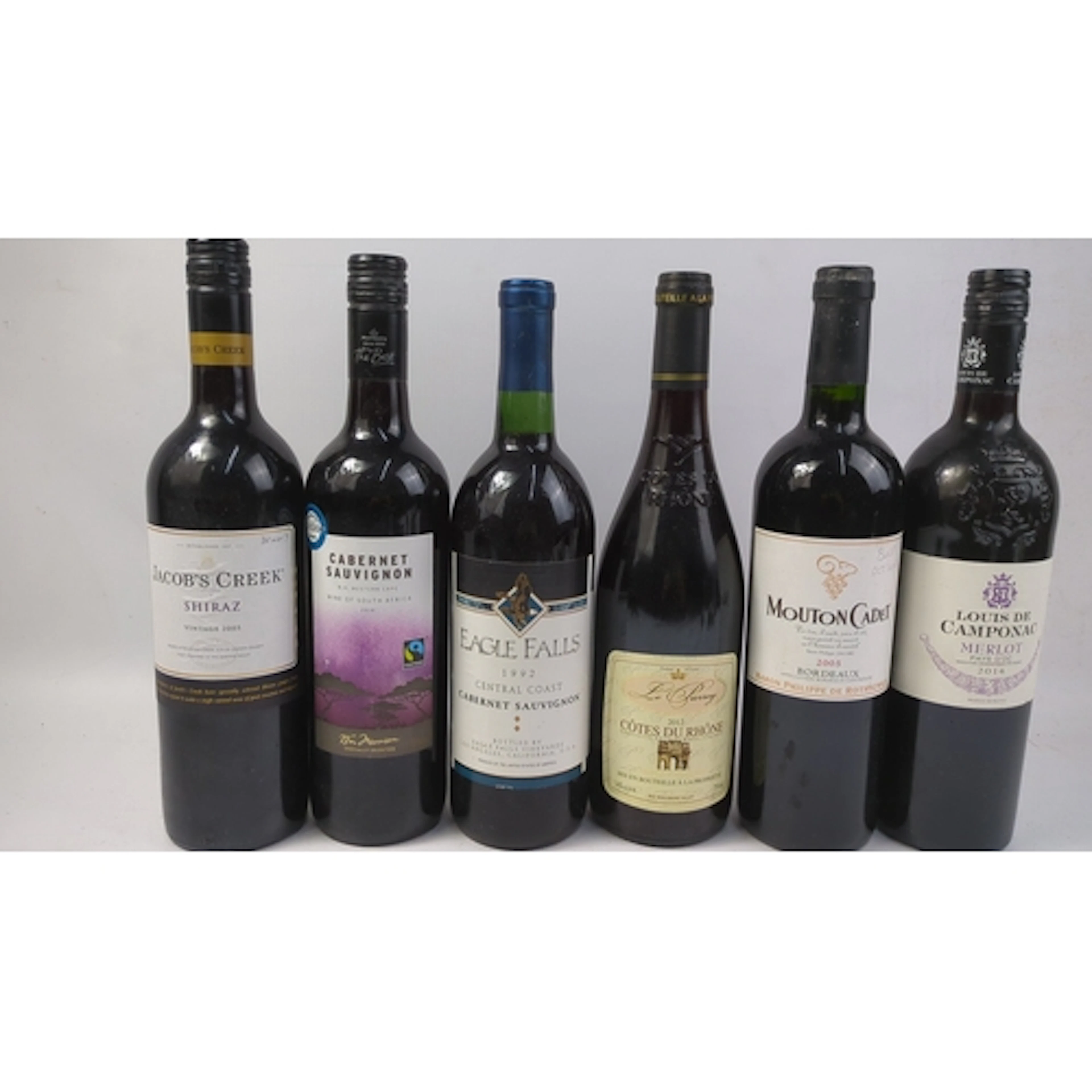 6 x bottled red wines comprising Jacob’s Creek Shiraz 2005, ...