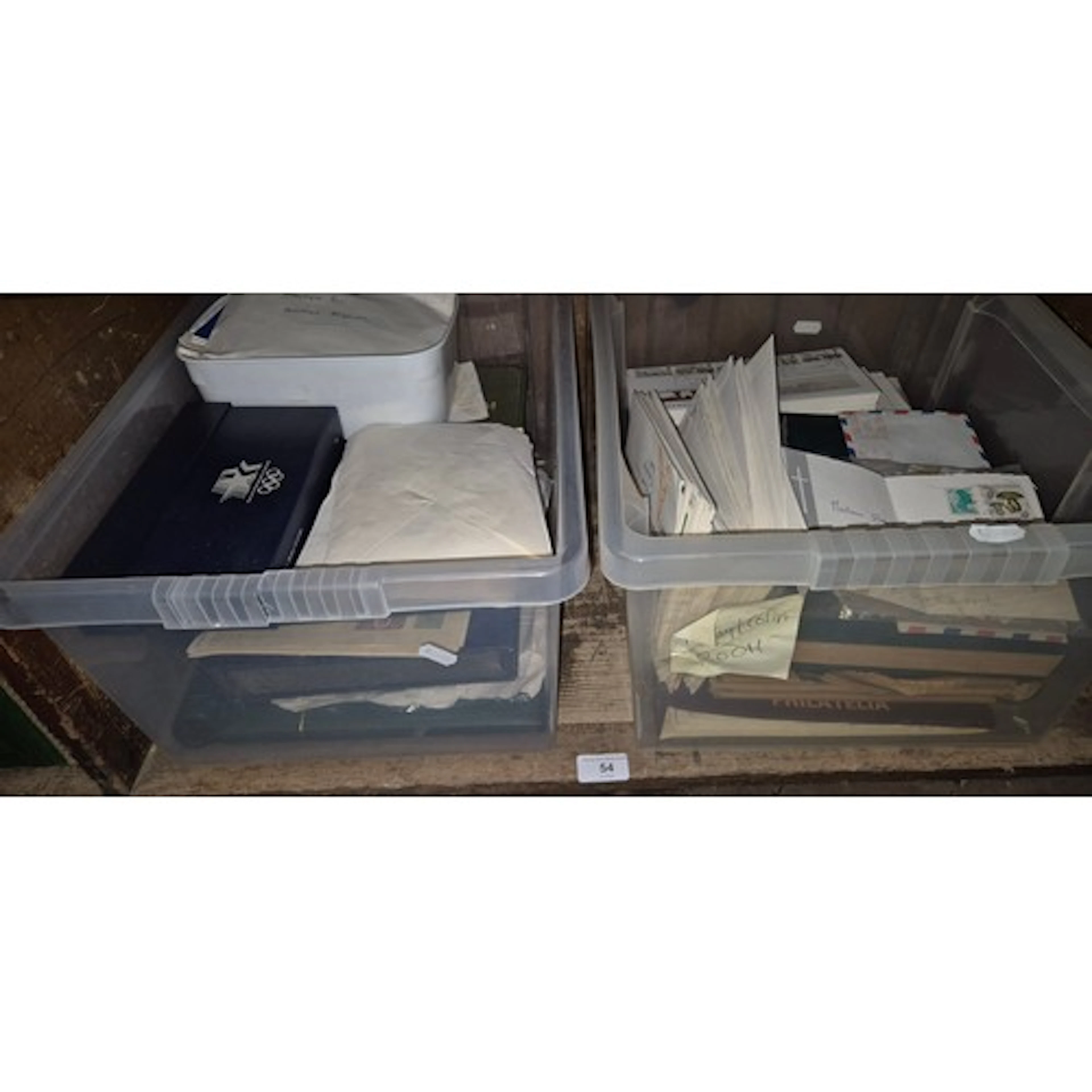 Two boxes of assorted stamps