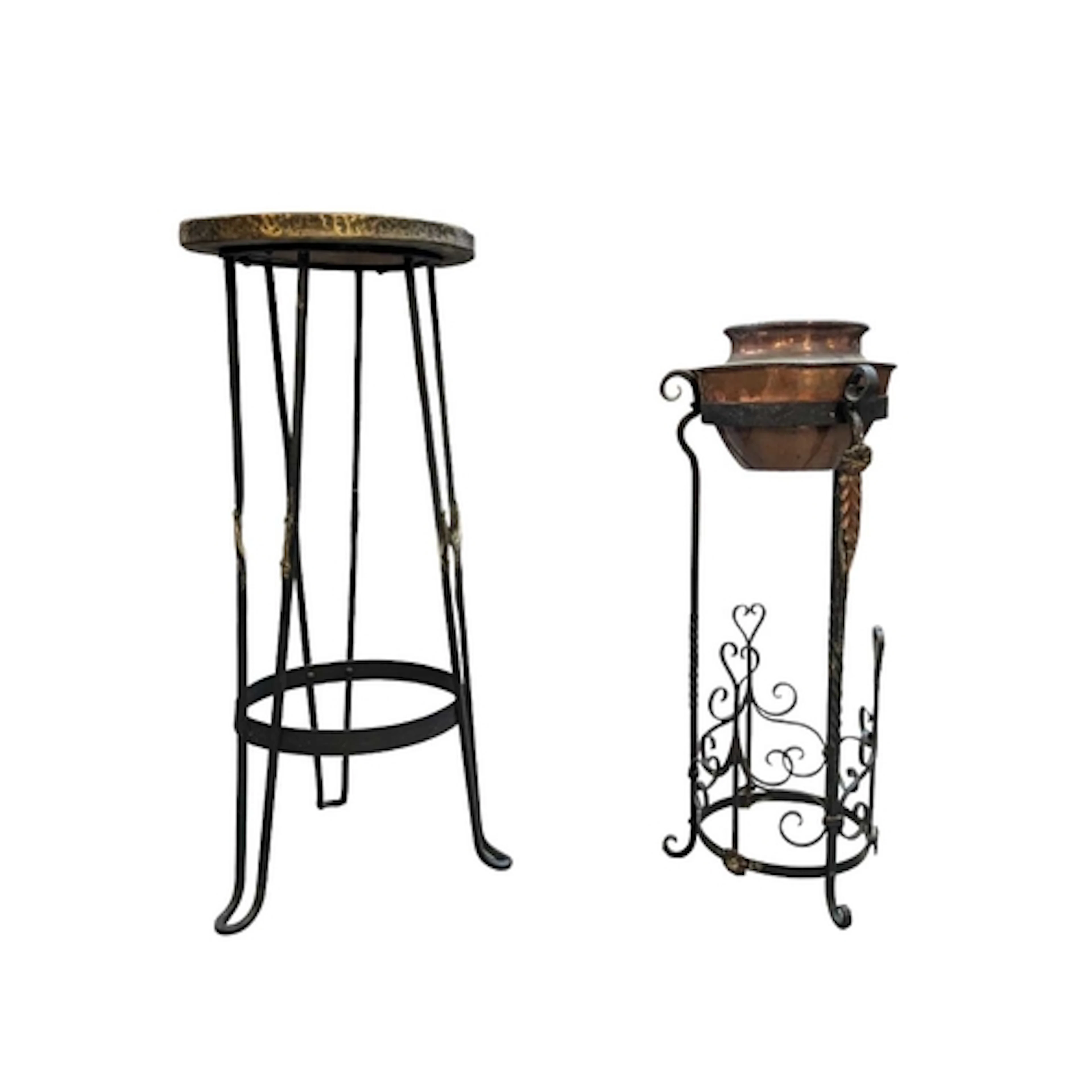 Two 19th century Victorian plant stand / side tables. Brass ...