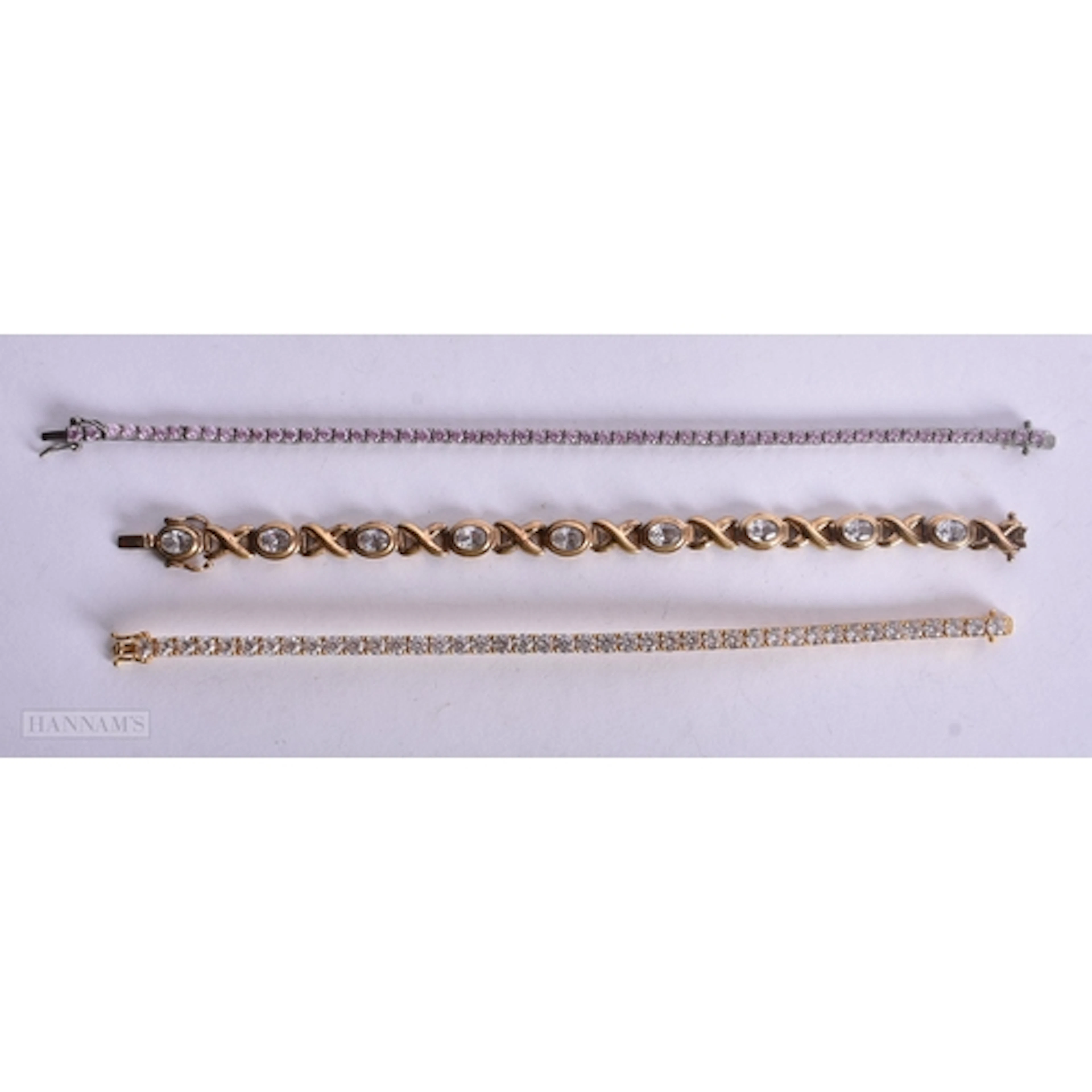 Collection of Sterling Silver Cubic Zirconia Bracelets inc. ...