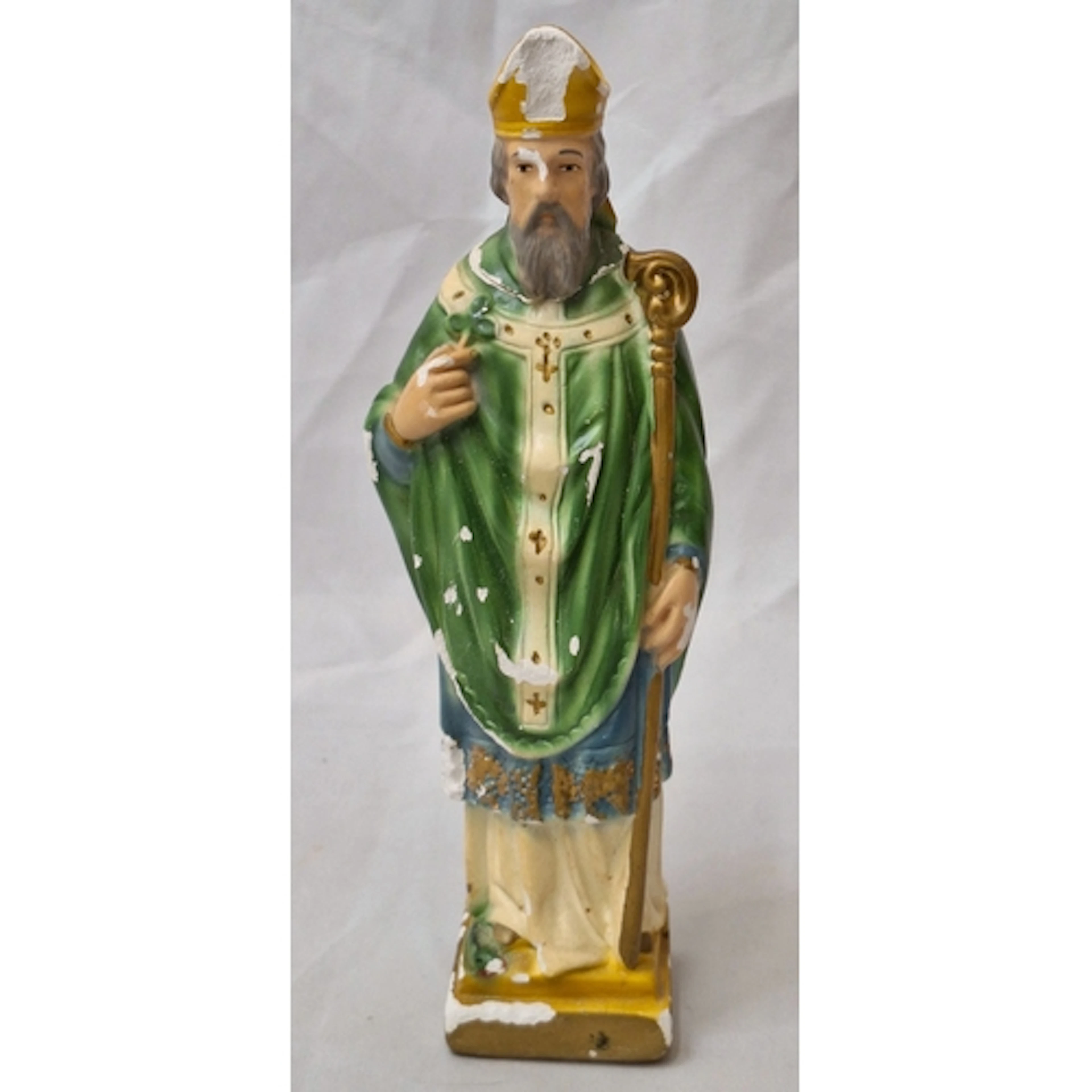 Italian Plaster Figurine St. Patrick approx. 22.5cm H marked...