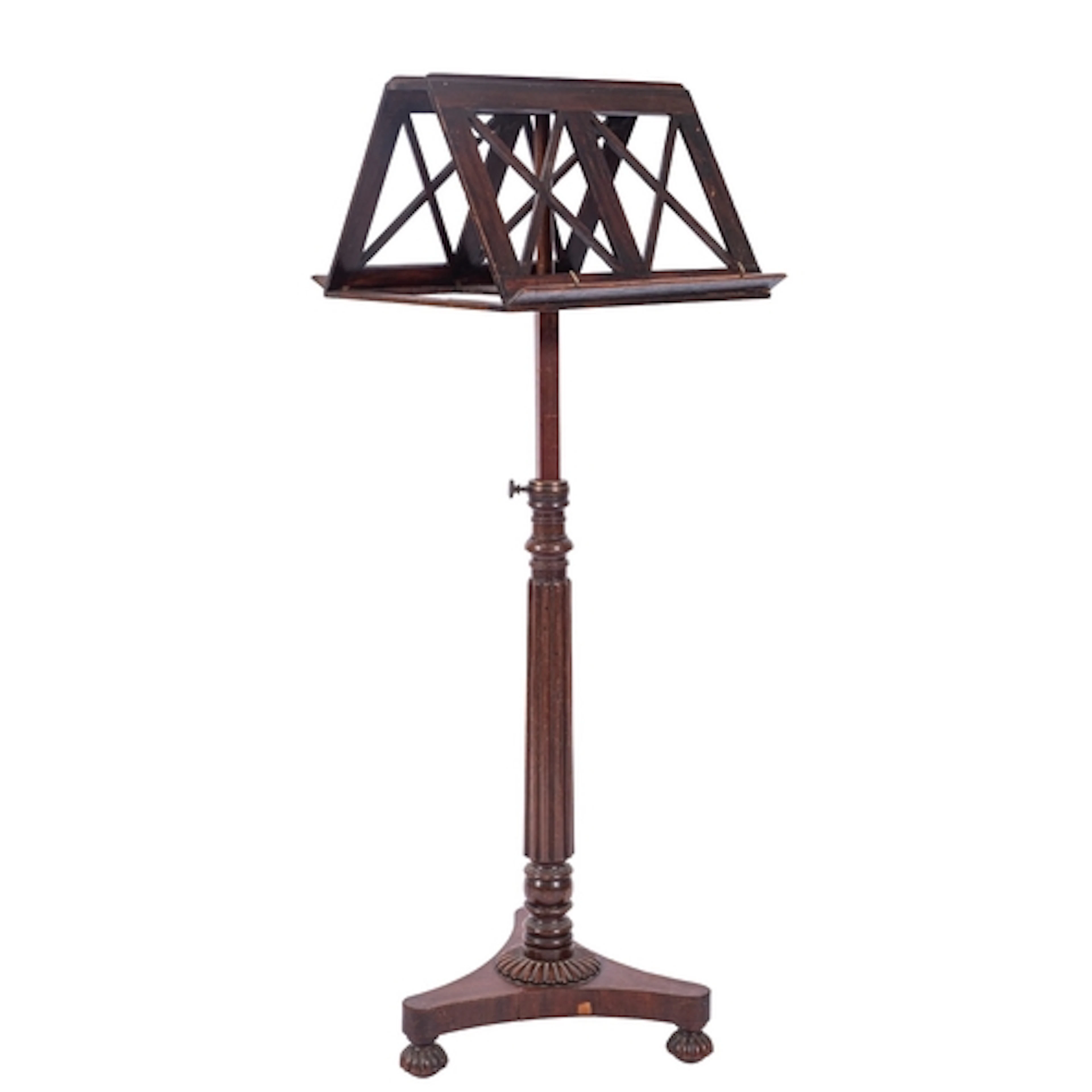A Regency mahogany duet stand, circa 1815; the opposing open...
