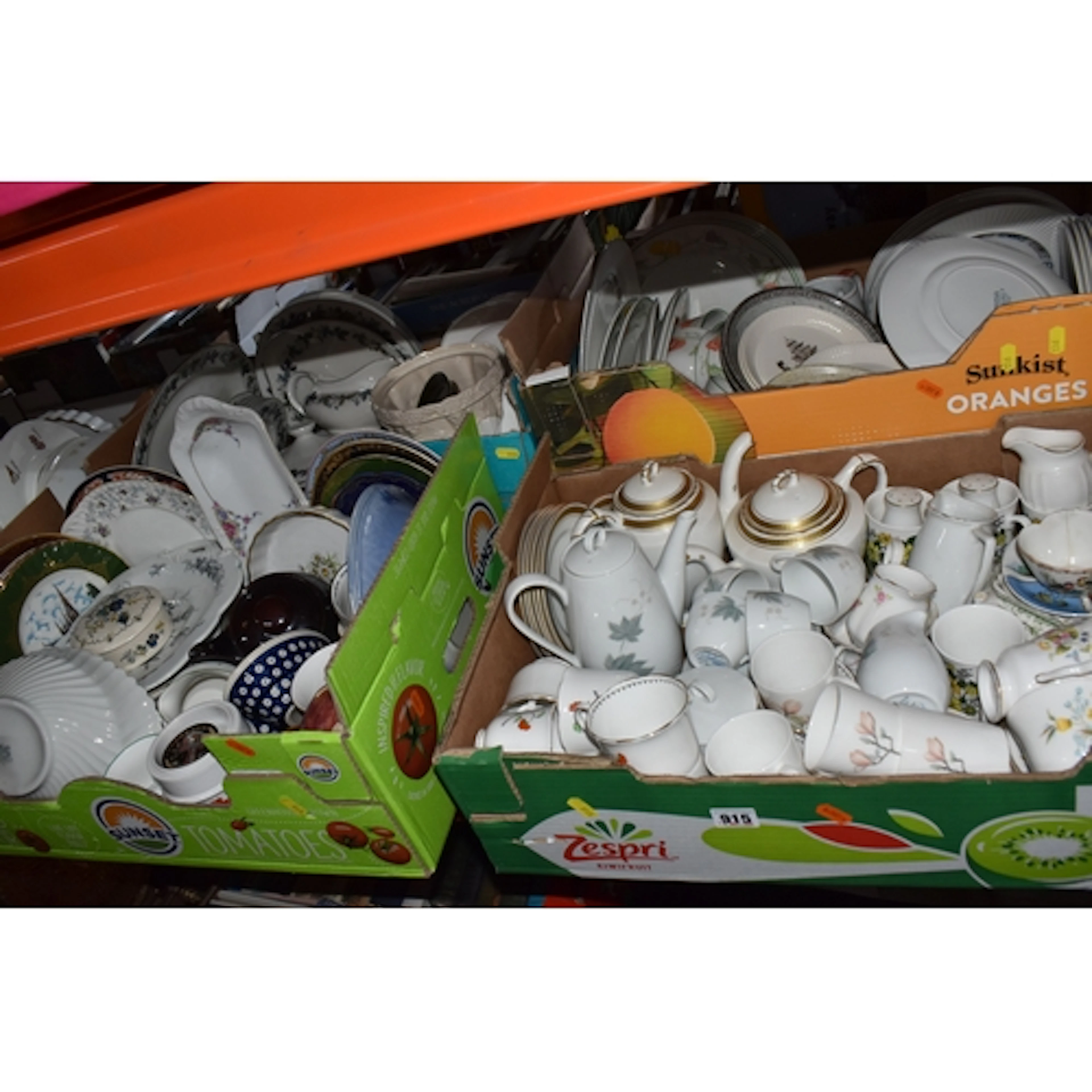 FIVE BOXES AND LOOSE OF MAINLY CERAMIC TABLEWARE to include ...