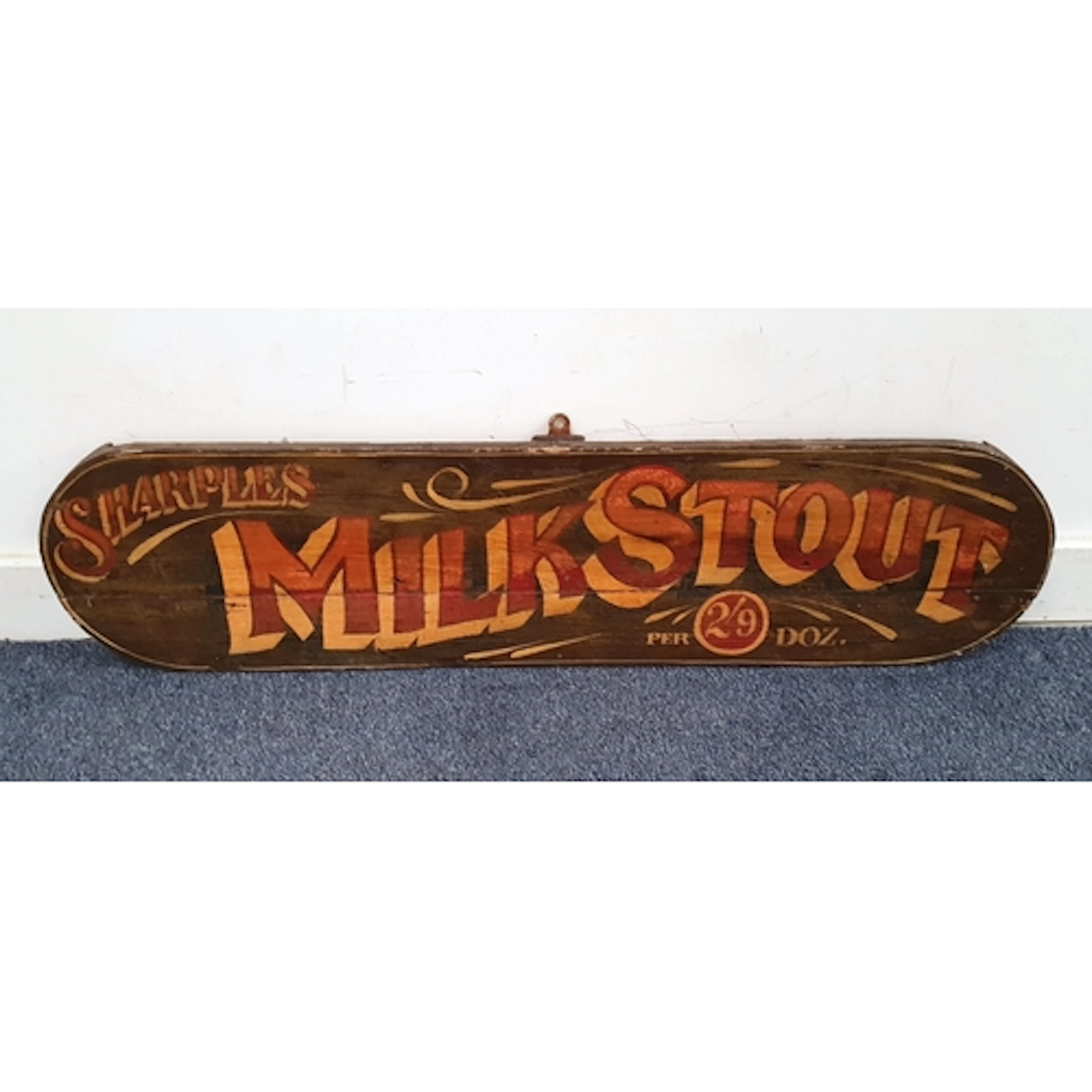 VINTAGE WOODEN DECORATIVE ADVERTISING STYLE SIGN with hand-p...