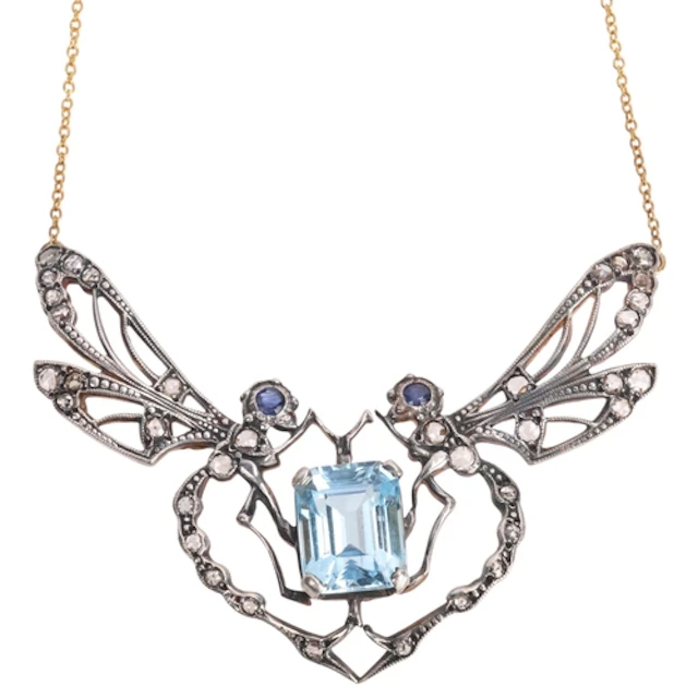 A Contemporary 18ct gold and silver aquamarine and diamond d...