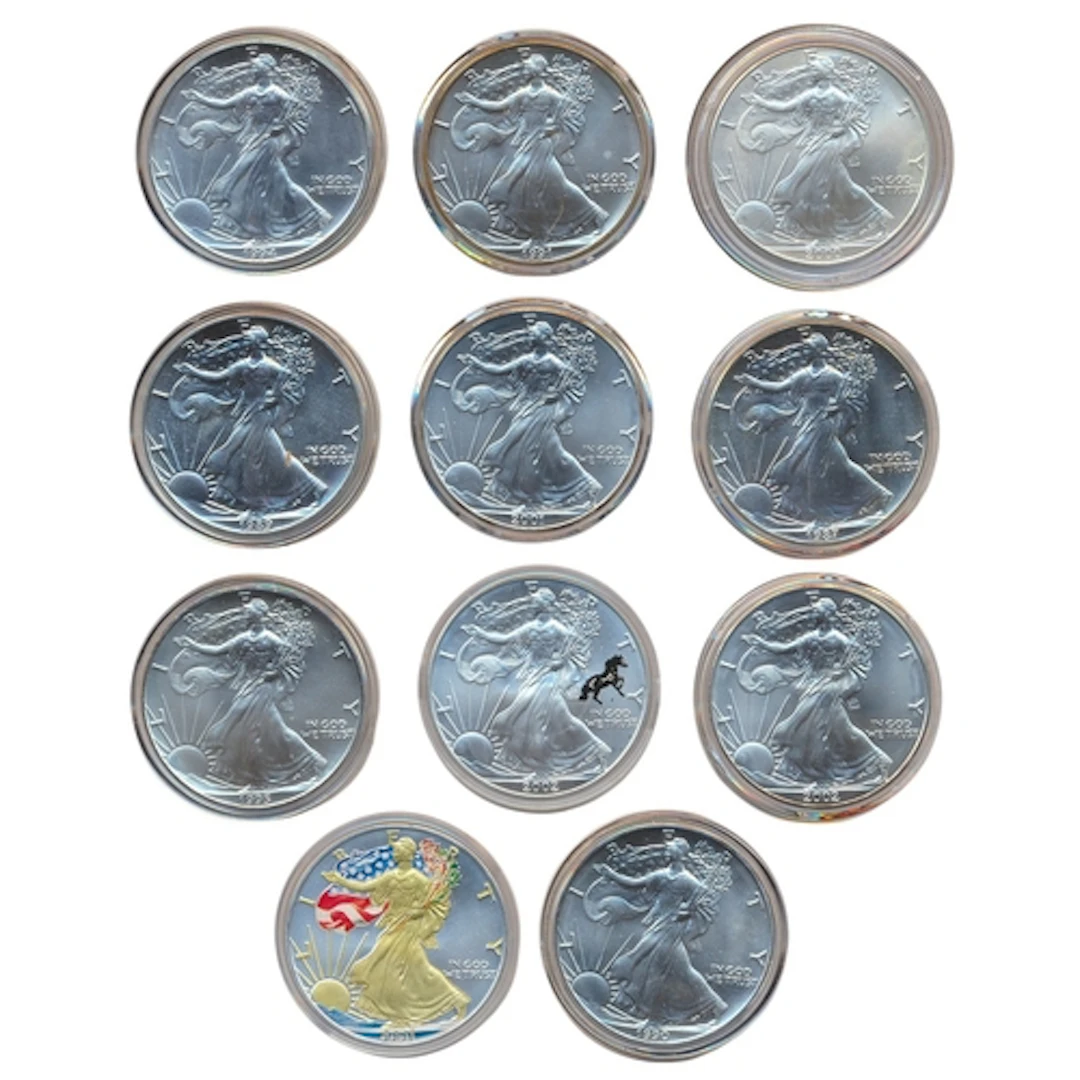 USA. Collection of silver uncirculated Walking Liberty dolla...