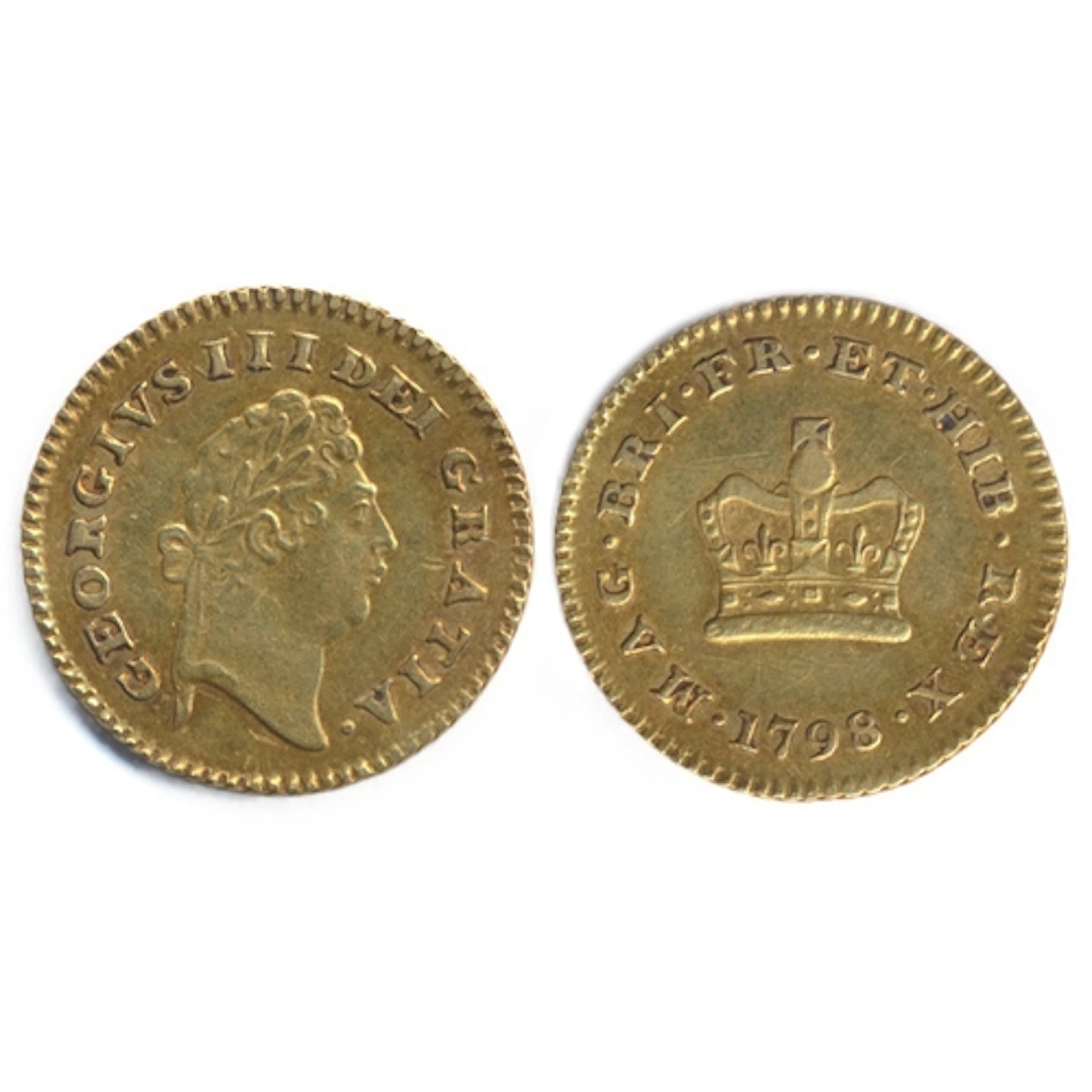 1798 third-guinea extremely fine with nice even toning. (Y)