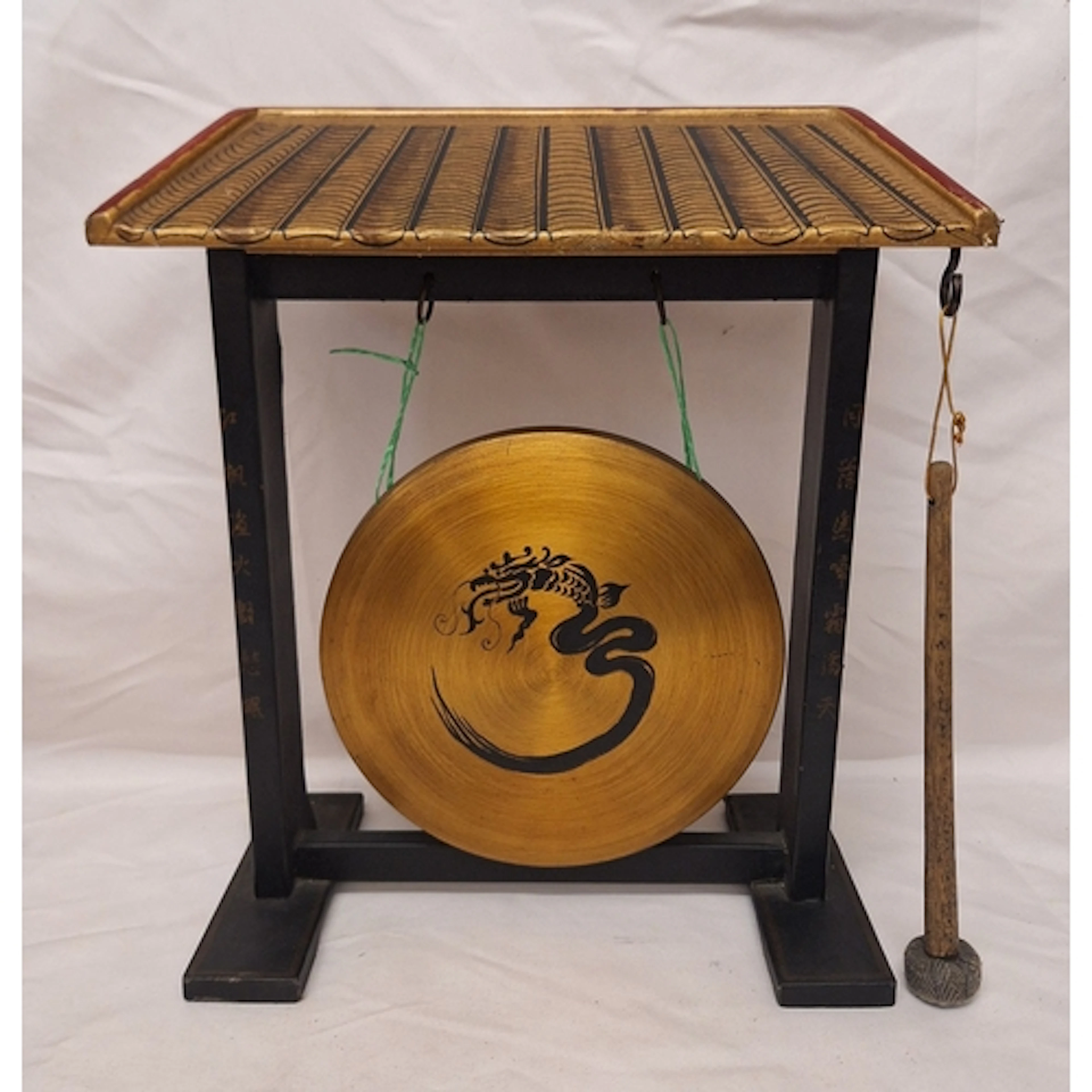 Ornamental Oriental Style Gong, pagoda stand decorated with ...