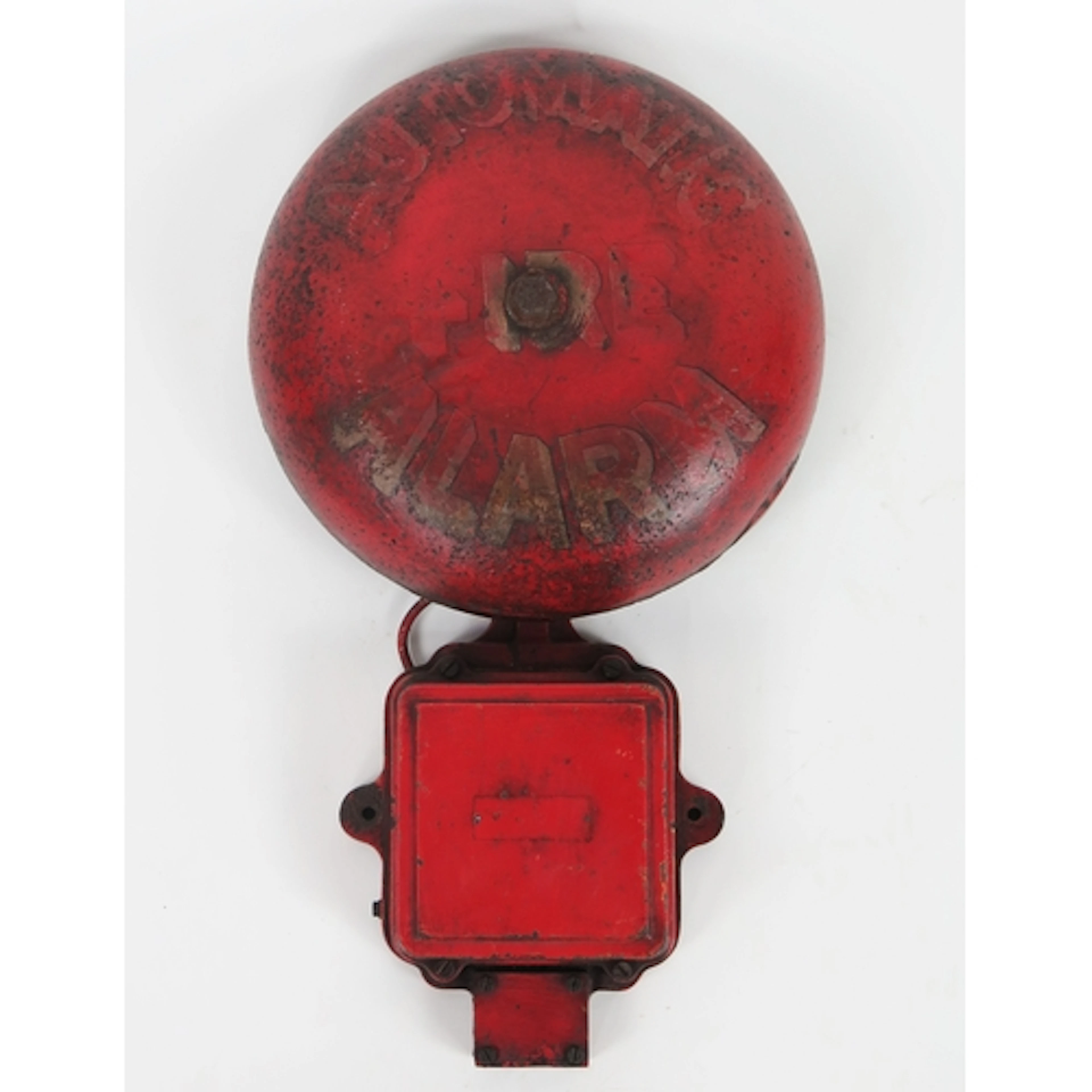 Automatic cast iron Fire Alarm with original red paint patin...