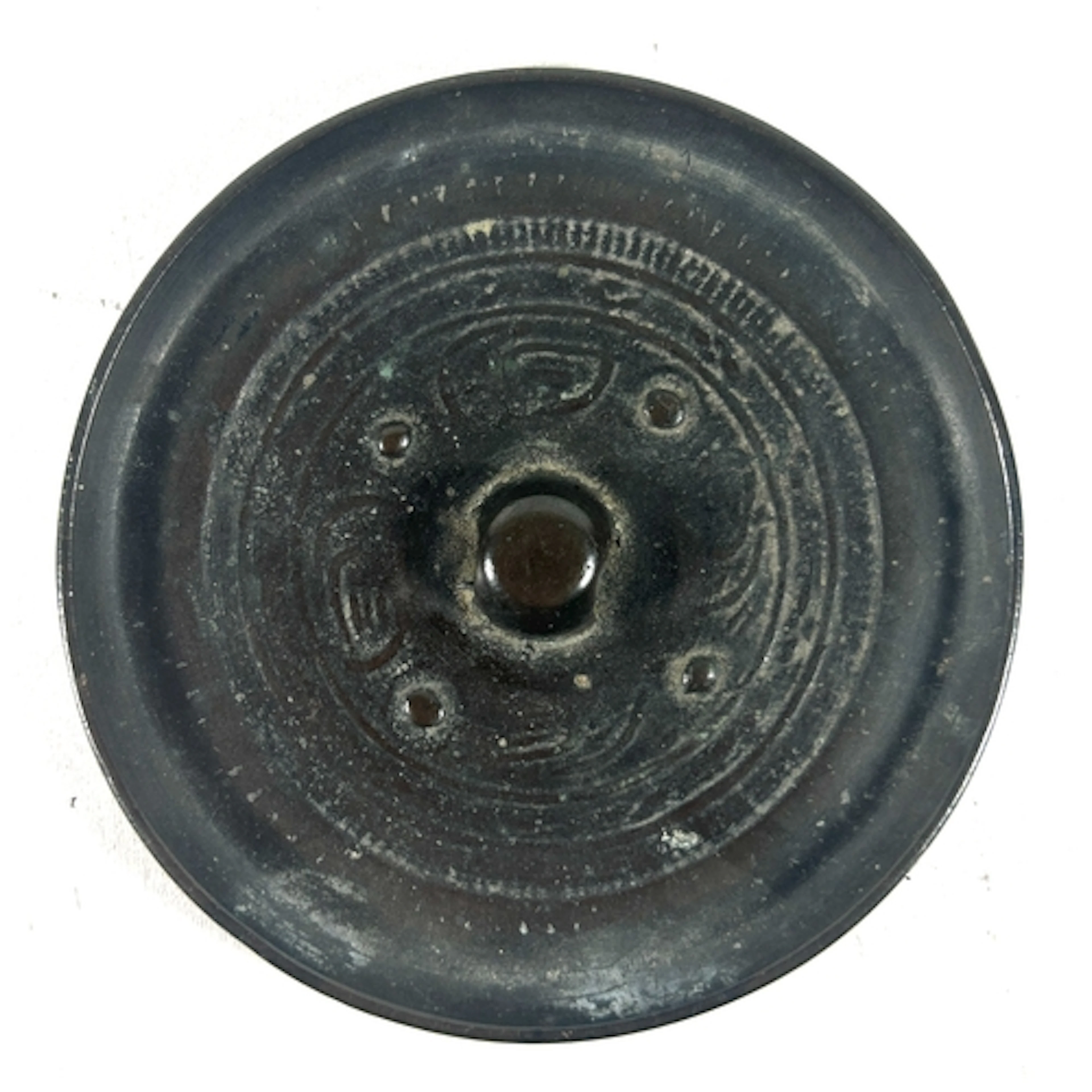An original chinese bronze circular mirror probably Han Dyna...